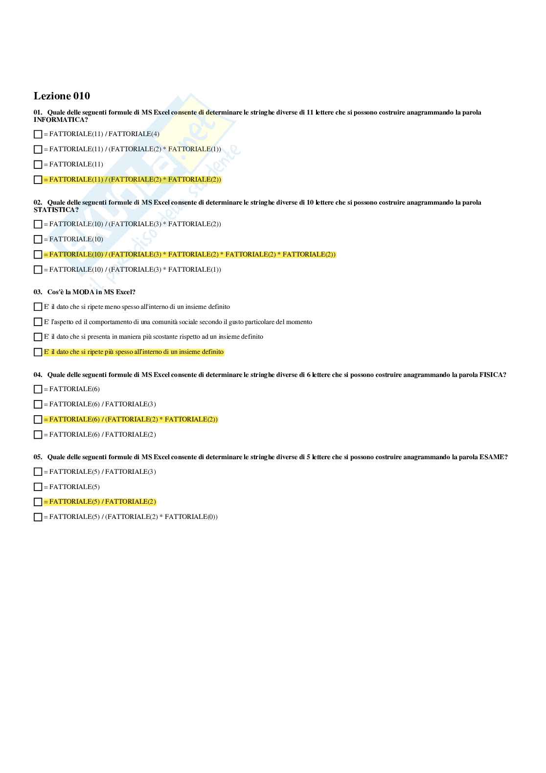 Paniere Informatica - Risposte multiple - aggiornato (2026) Pag. 21