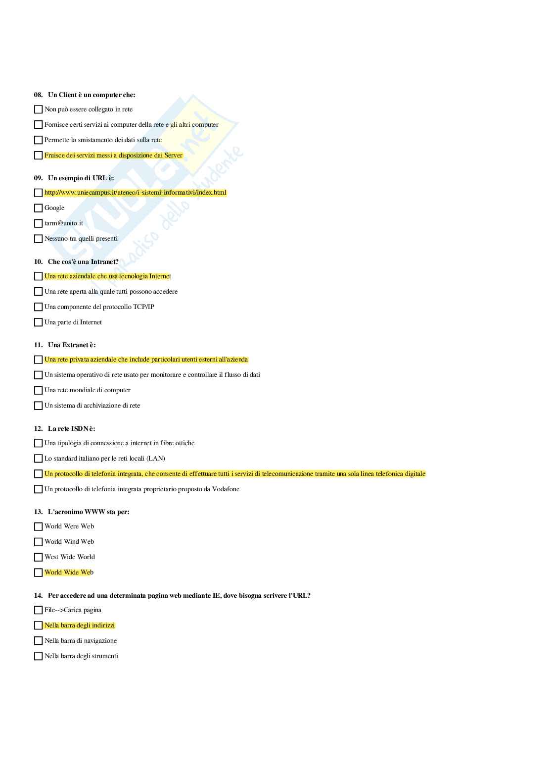 Paniere Informatica - Risposte multiple - aggiornato (2026) Pag. 26
