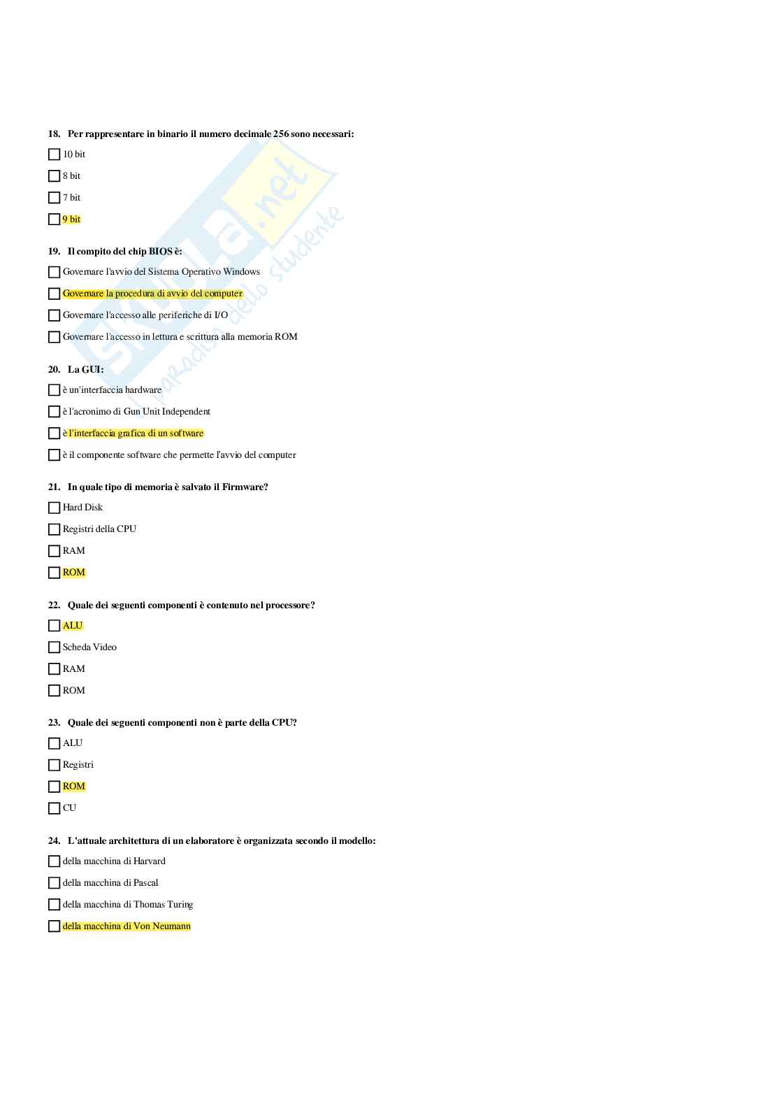 Paniere Informatica - Risposte multiple - aggiornato (2026) Pag. 6