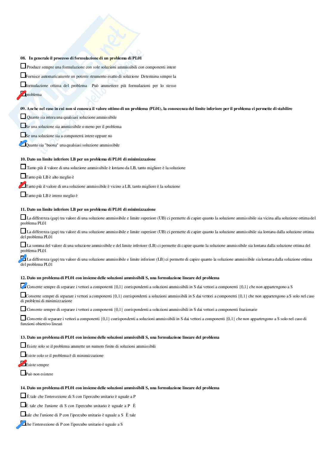 Ricerca operativa 2 – Paniere risposte chiuse completo (282) –  A.A. 2025/2026 Pag. 36