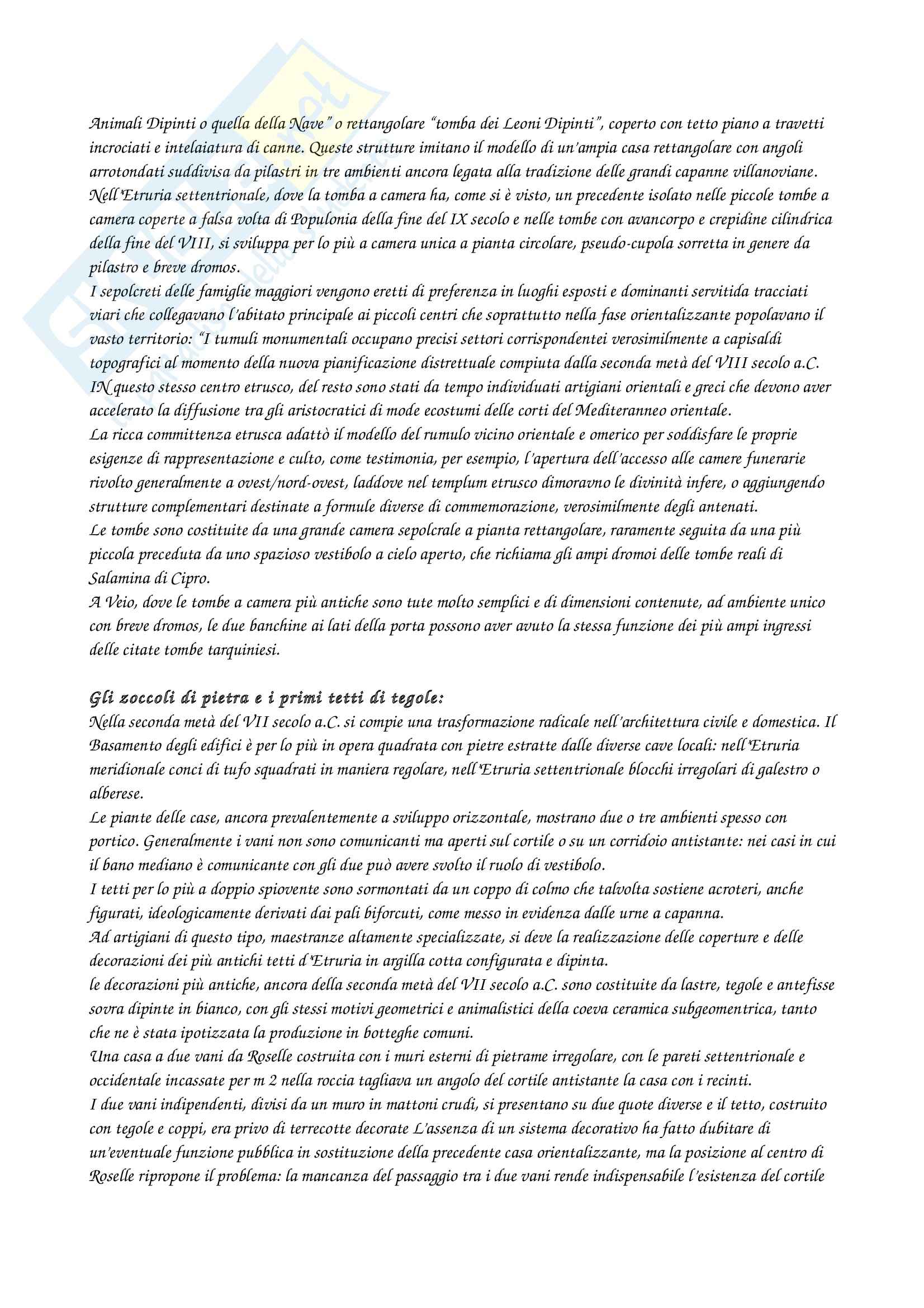 Riassunto esame Etruscologia e Antichità Italiche, prof. Bagnasco, libro consigliato Introduzione all'Etruscologia, Bartolini Pag. 36