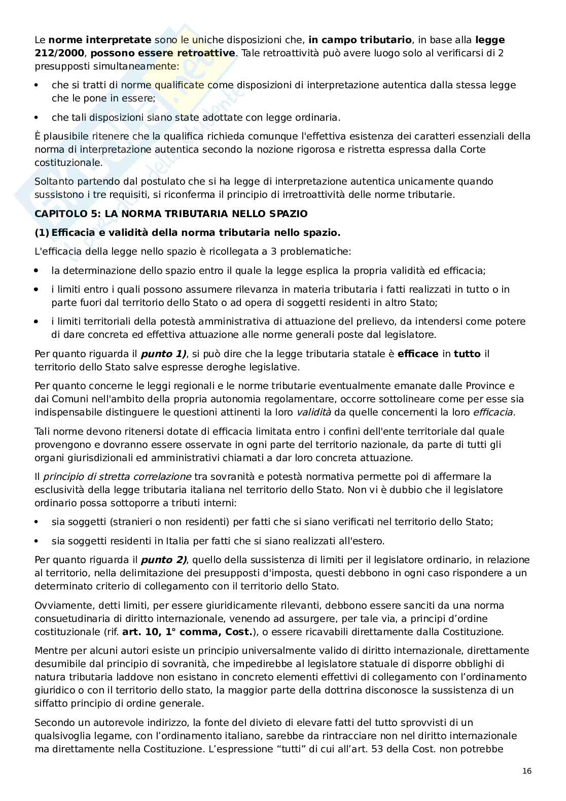 Riassunto esame Diritto Tributario, Prof. Schiavolin Roberto, libro consigliato Corso istituzionale di diritto tributario.  ,  Gaspare Falsitta Pag. 16