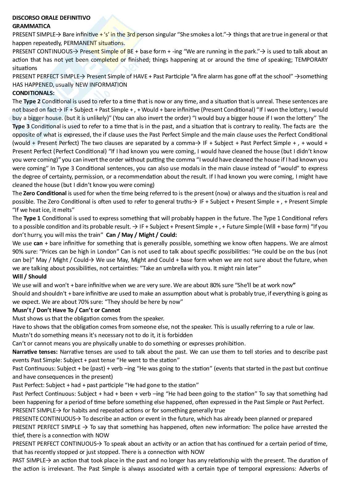 Discorso per esame orale in Lingua inglese Pag. 1