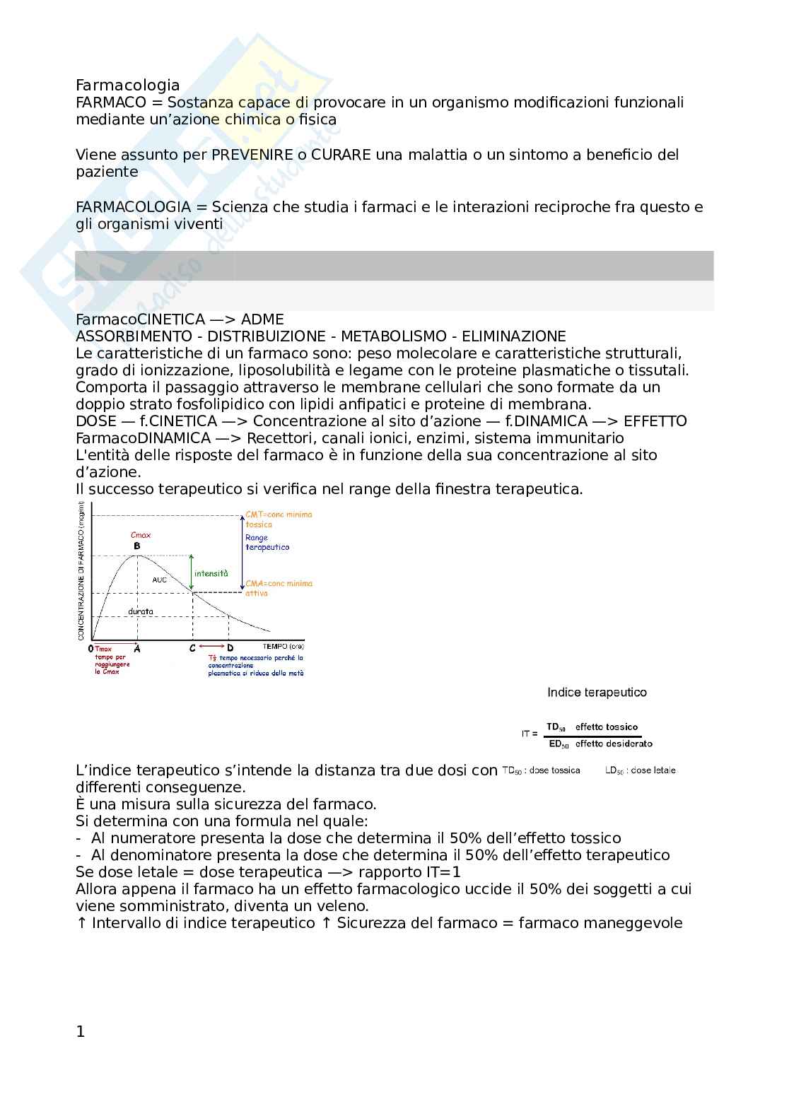 Appunti non completi, solo parte introduttiva di Farmacognosia e farmacologia Pag. 1