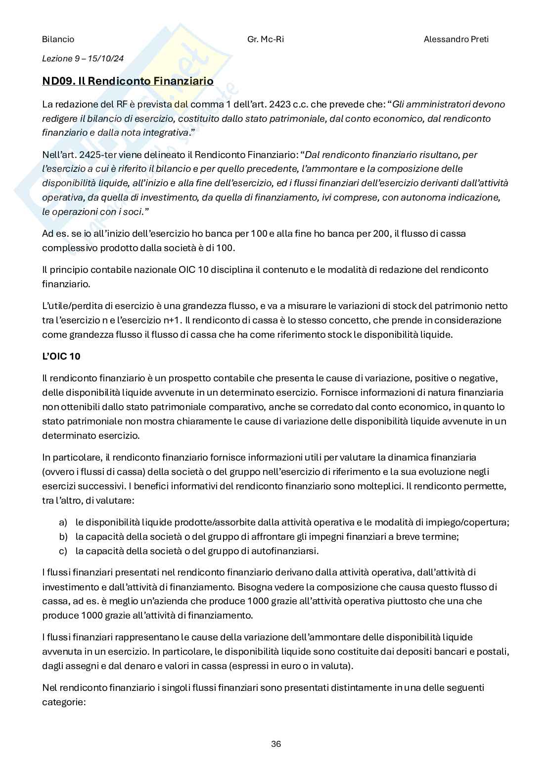 Bilancio – Appunti completi: teoria + scritture contabili (186 pag, 30 e lode) Pag. 36