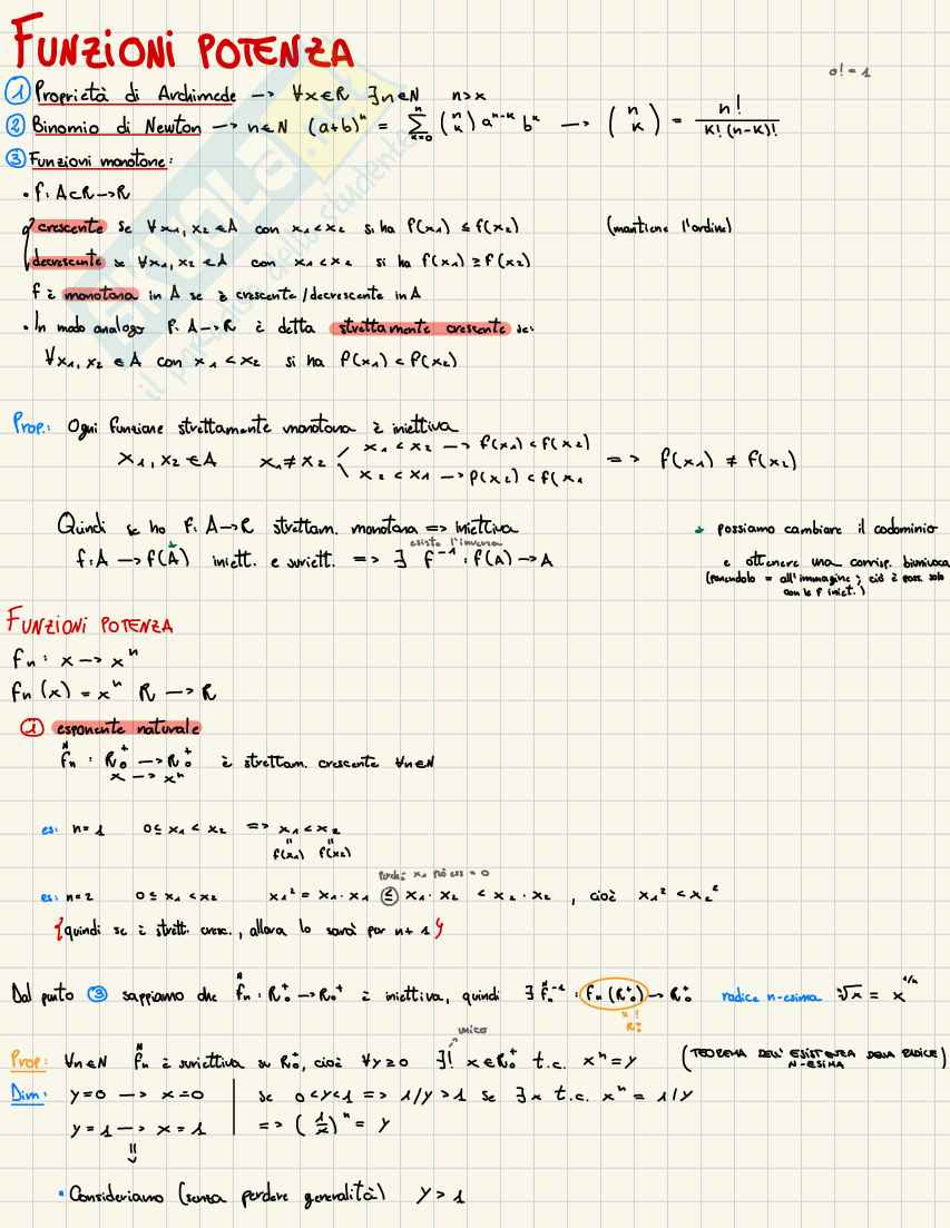 Appunti Analisi 1: criteri delle successioni, numero e limiti notevoli Pag. 1