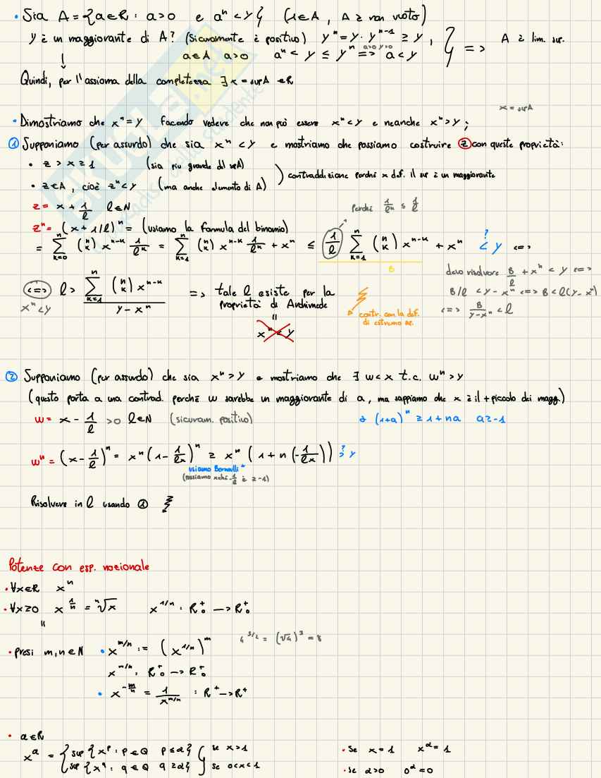 Appunti Analisi 1: criteri delle successioni, numero e limiti notevoli Pag. 2