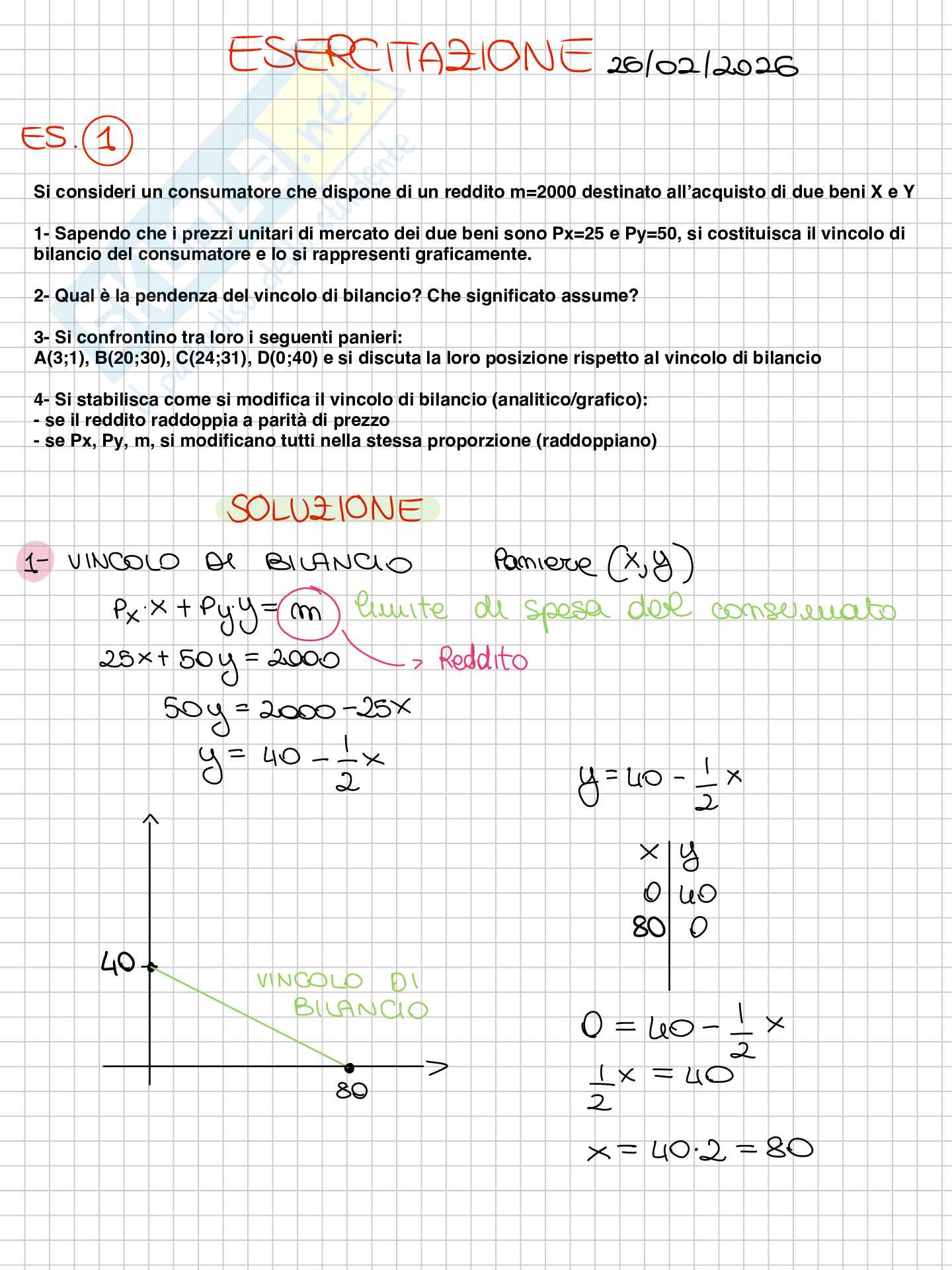 Esercitazioni microeconomia Pag. 1