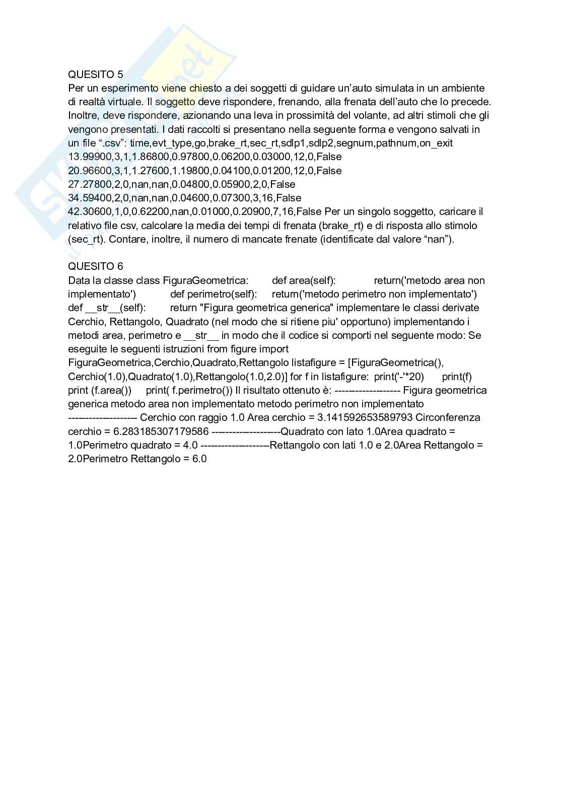 Python, quesiti Pag. 2