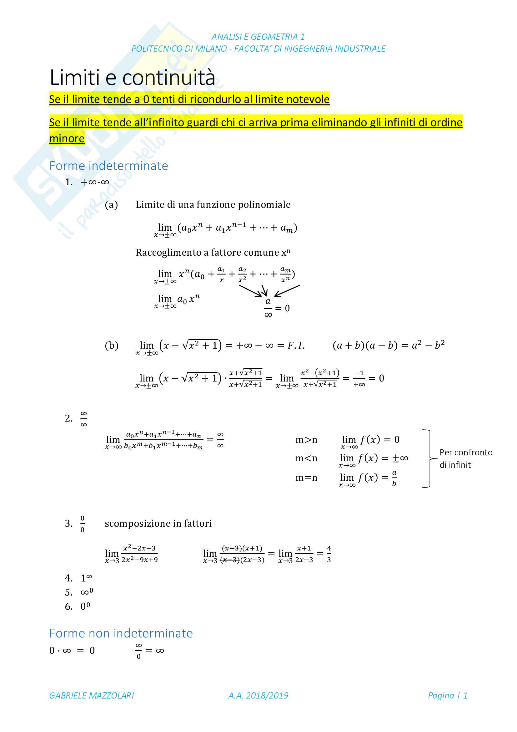 Appunti e formule di Analisi e Geometria 1 Pag. 2