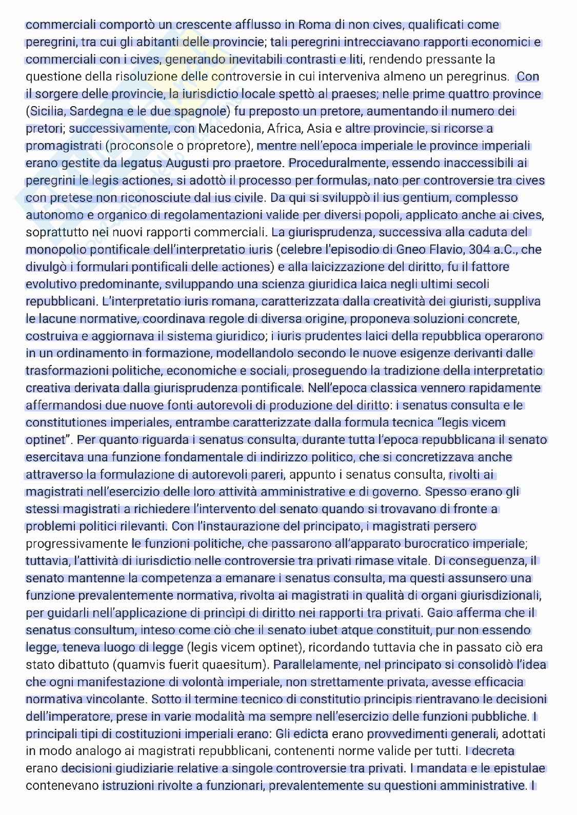 Riassunto esame Diritto romano, Prof. Longo Rosaria, libro consigliato Profili istituzionali di diritto privato romano, parte 1, Nicosia Pag. 2
