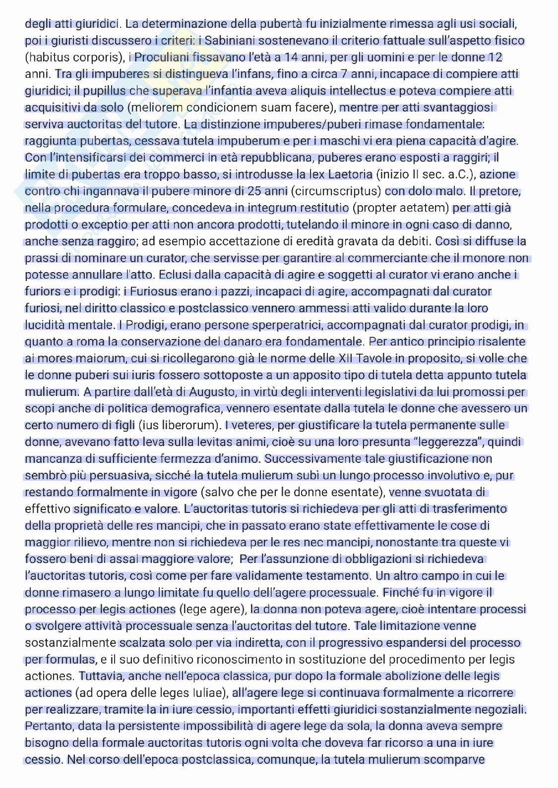 Riassunto esame Diritto romano, Prof. Longo Rosaria, libro consigliato Profili istituzionali di diritto privato romano, parte 1, Nicosia Pag. 6