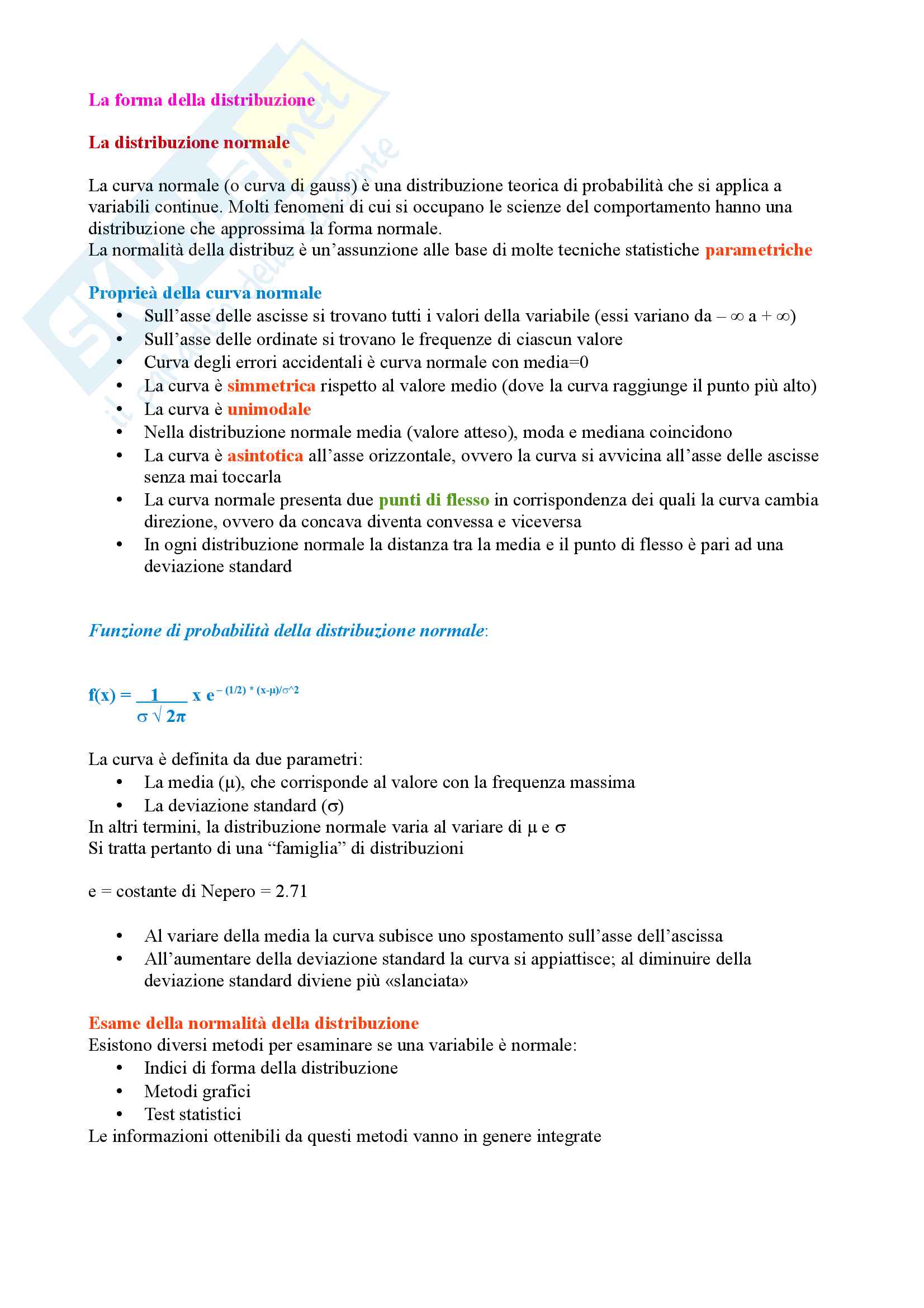 Psicometria: La distribuzione normale e la standardizzazione Pag. 1