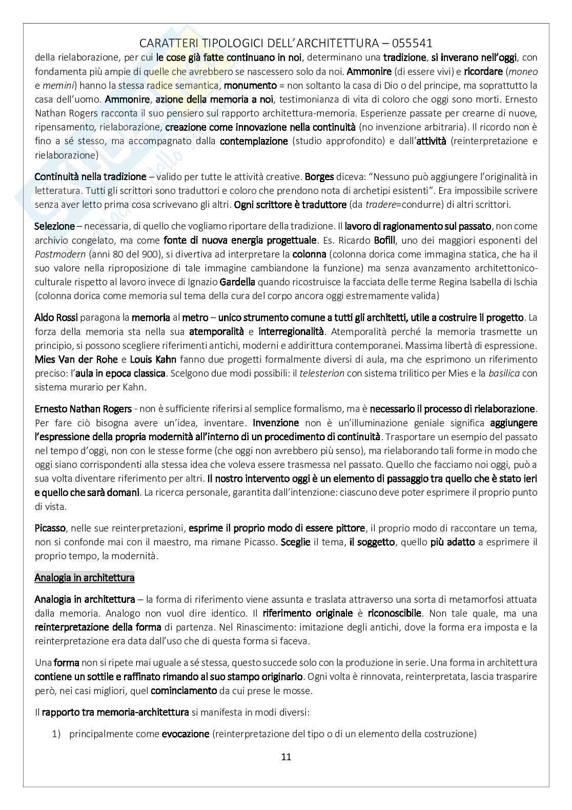 Caratteri tipologici dell'architettura Pag. 11