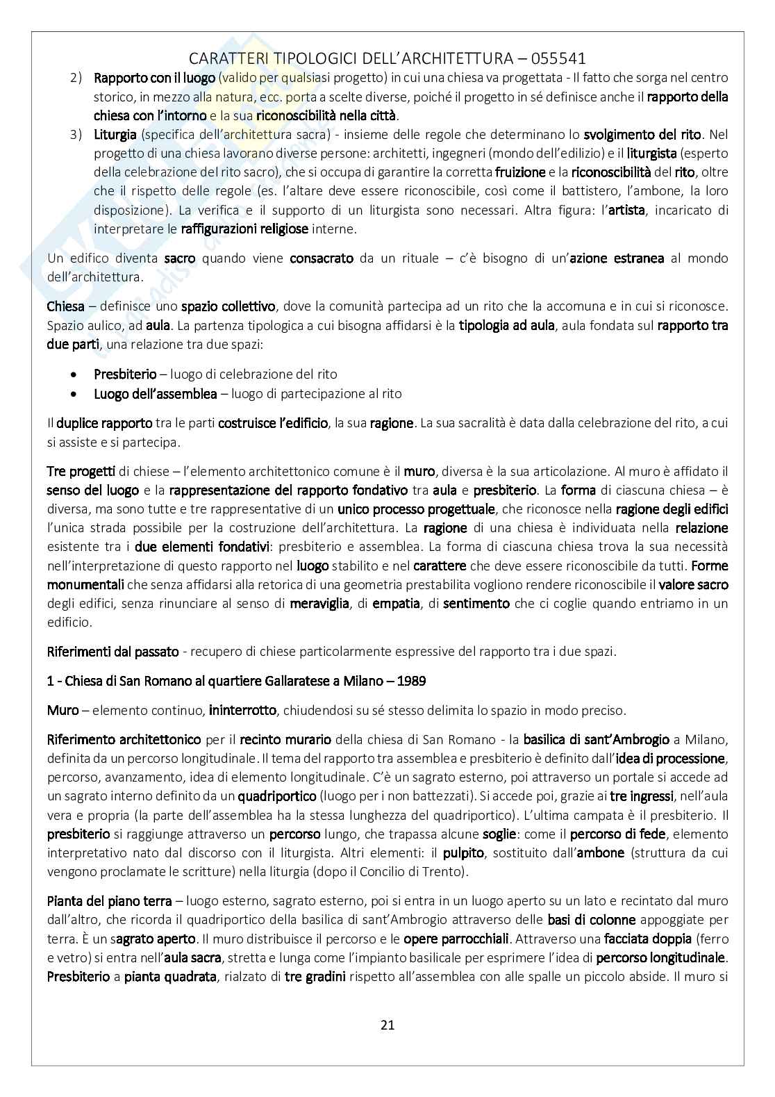 Caratteri tipologici dell'architettura Pag. 21