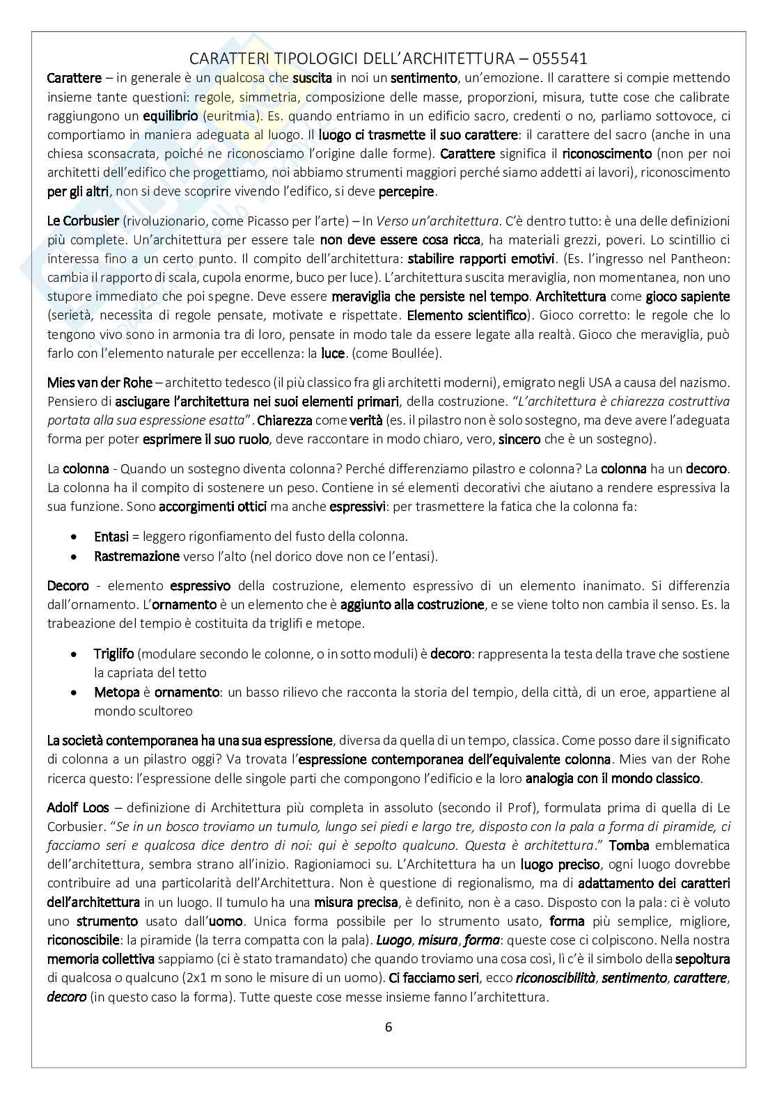 Caratteri tipologici dell'architettura Pag. 6