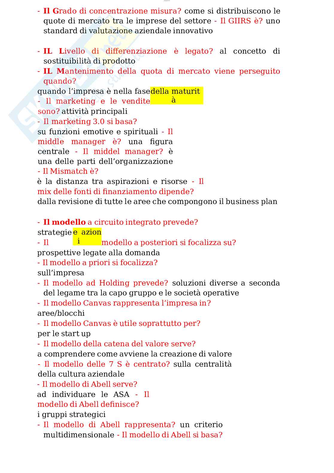 Paniere esame Economia e gestione delle imprese Pag. 11