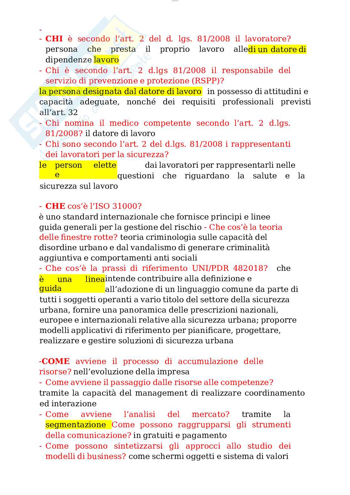 Paniere esame Economia e gestione delle imprese Pag. 2