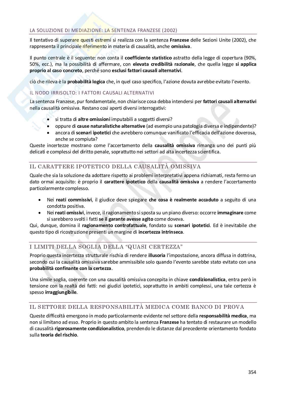 Riassunto esame Diritto penale , Prof. Castaldo Andrea, libro consigliato Diritto penale - parte generale, IX ed.a pag. 581 a 610, da pag. 619 a 667, da pag. 689 a 695, da pag. 735 a 768, Fiandaca, Musco Pag. 31