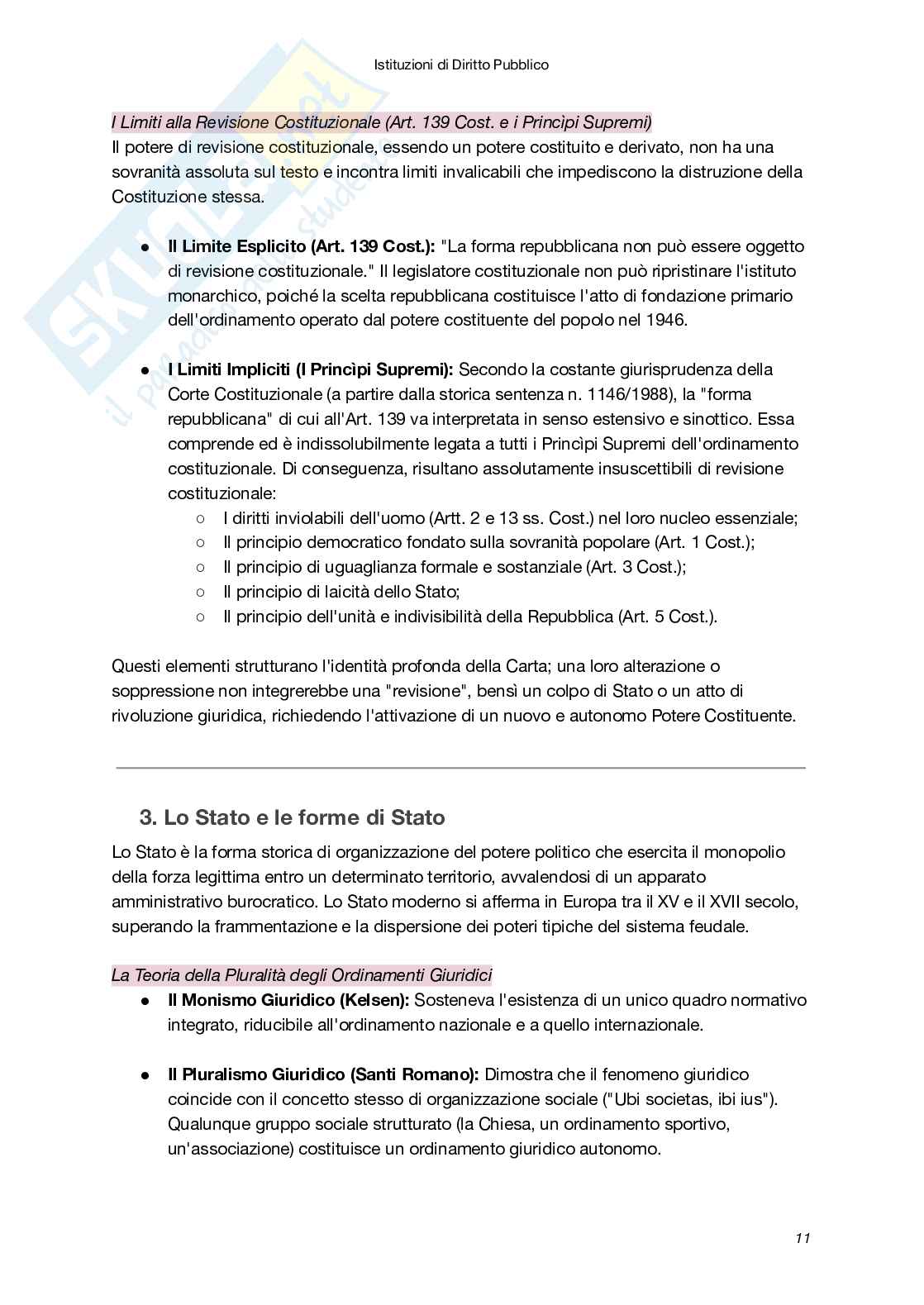 Riassunto esame Istituzioni di diritto pubblico, Prof. Macchia Marco, libro consigliato Diritto Pubblico (XXI Edizione), Bin, Pitruzzella Pag. 11