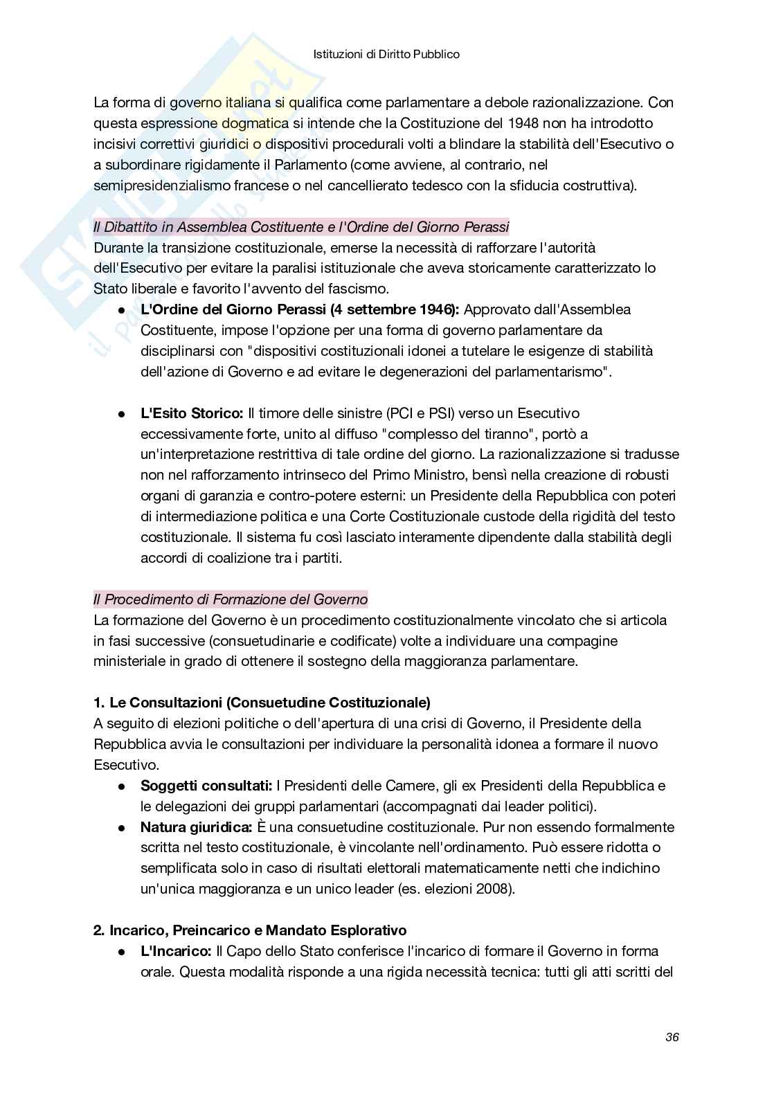 Riassunto esame Istituzioni di diritto pubblico, Prof. Macchia Marco, libro consigliato Diritto Pubblico (XXI Edizione), Bin, Pitruzzella Pag. 36
