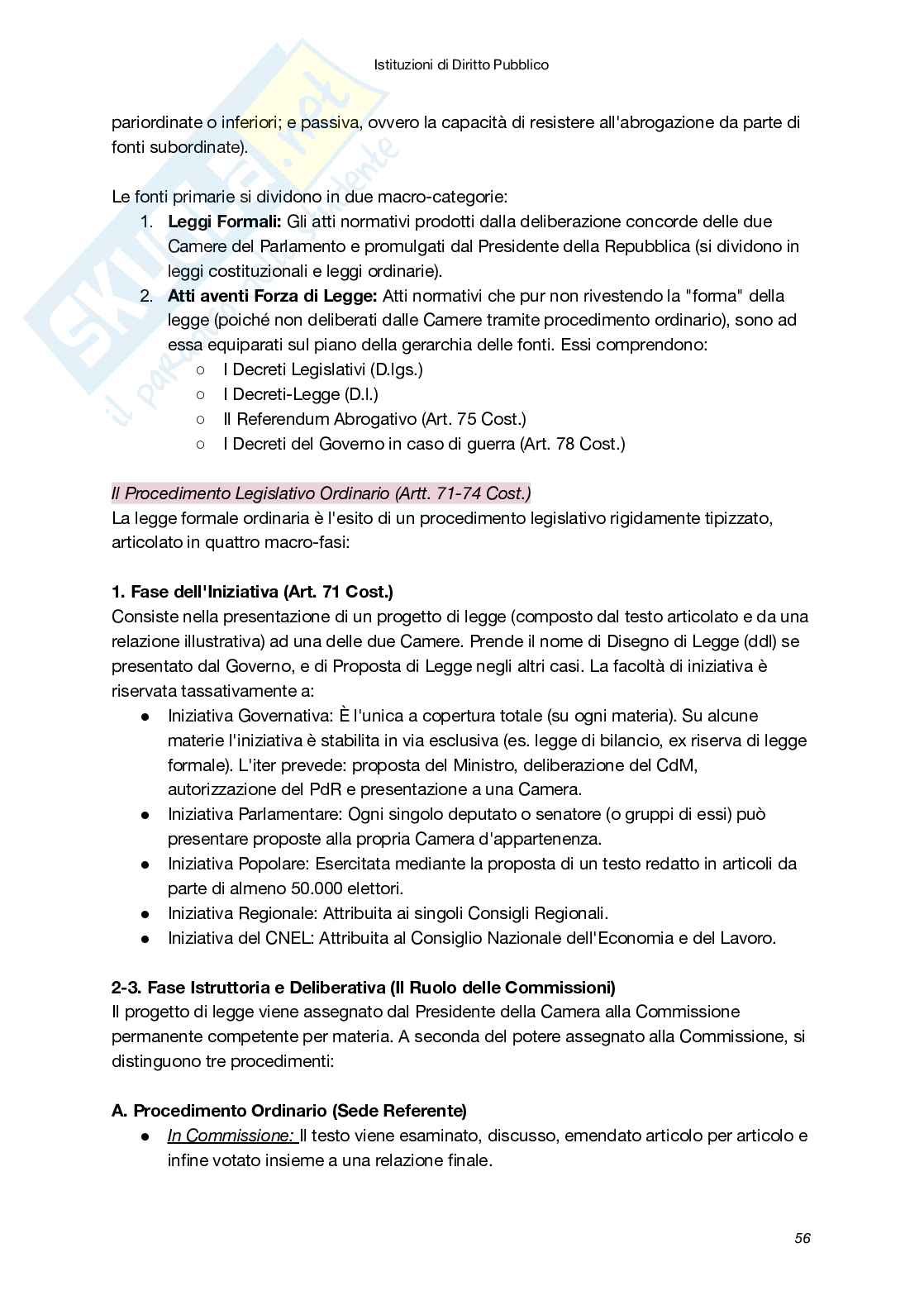 Riassunto esame Istituzioni di diritto pubblico, Prof. Macchia Marco, libro consigliato Diritto Pubblico (XXI Edizione), Bin, Pitruzzella Pag. 56