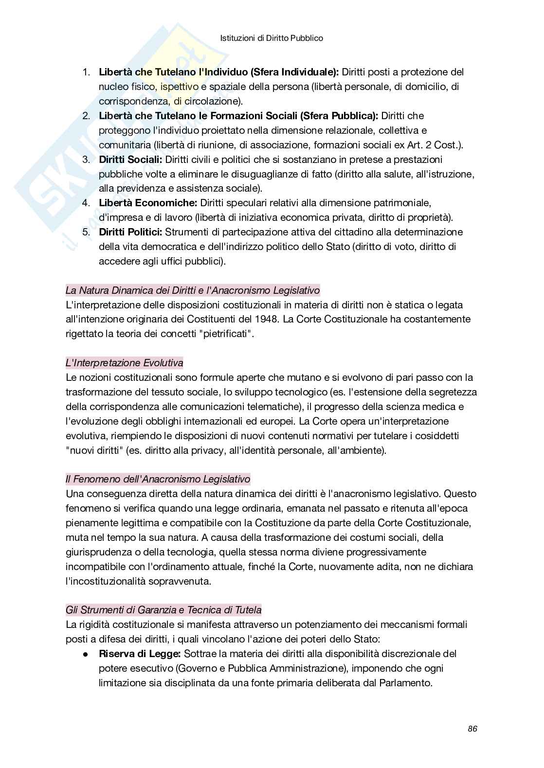 Riassunto esame Istituzioni di diritto pubblico, Prof. Macchia Marco, libro consigliato Diritto Pubblico (XXI Edizione), Bin, Pitruzzella Pag. 86