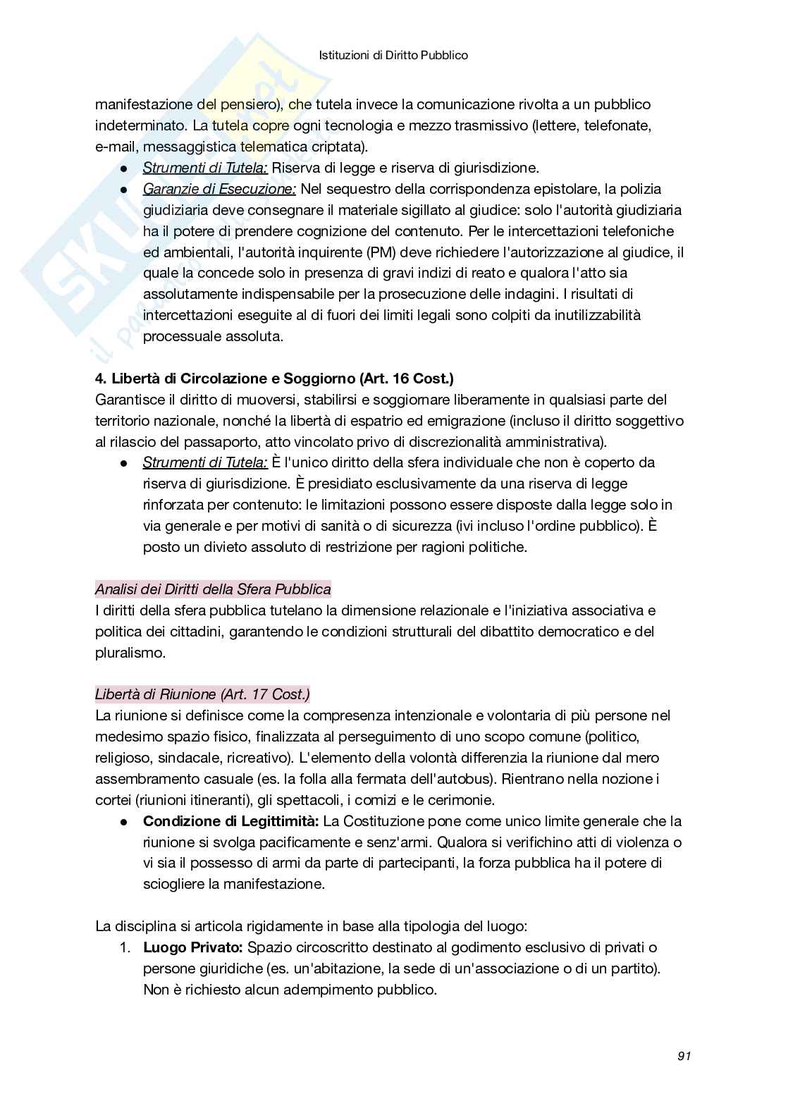 Riassunto esame Istituzioni di diritto pubblico, Prof. Macchia Marco, libro consigliato Diritto Pubblico (XXI Edizione), Bin, Pitruzzella Pag. 91