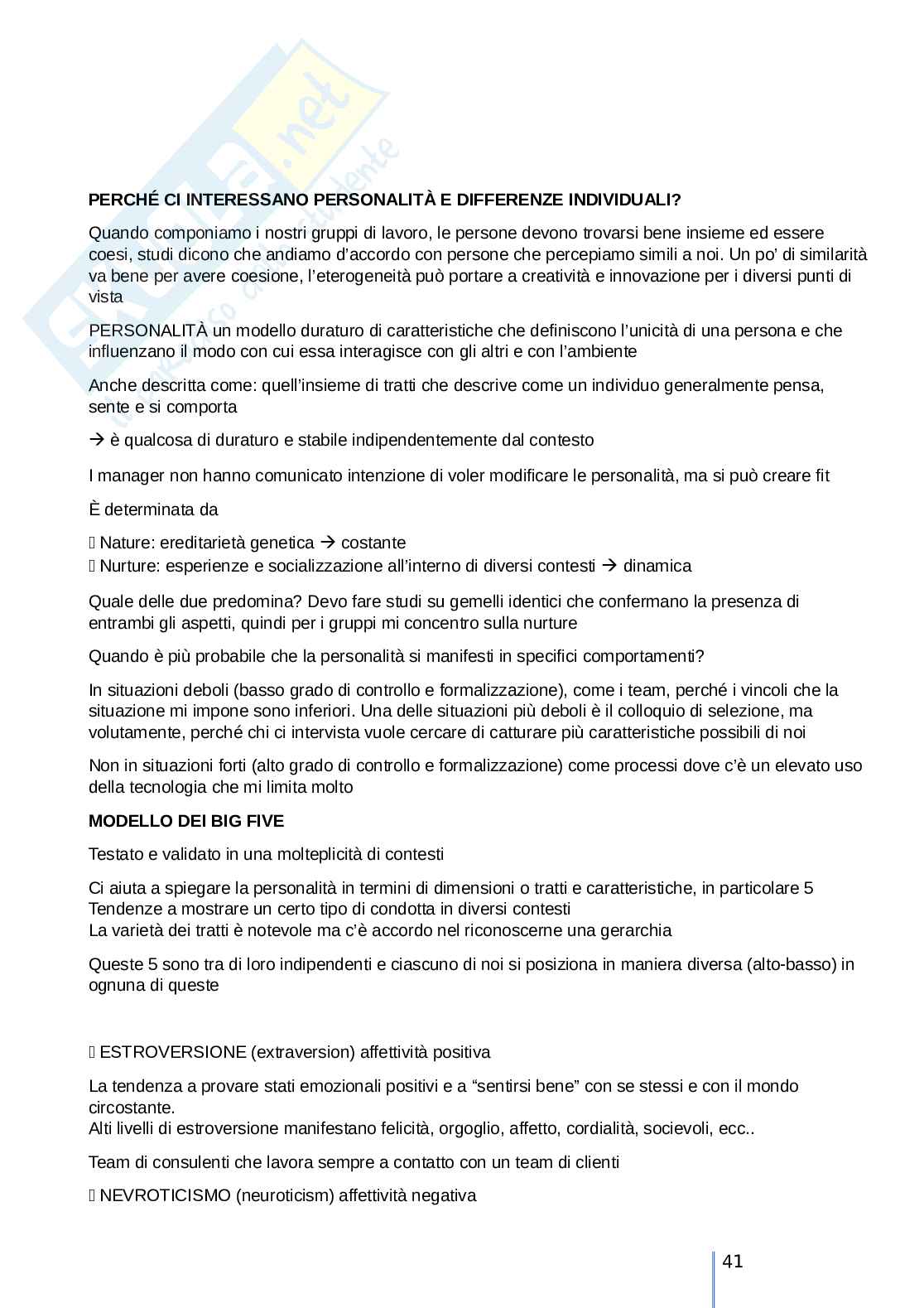 Sistemi e comportamento organizzativo Pag. 41