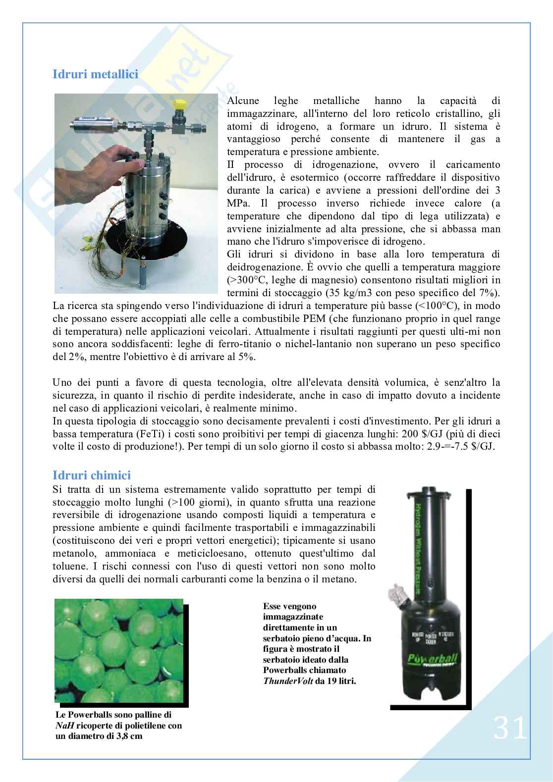 Fuel Cells: il Progetto Hychain Pag. 31