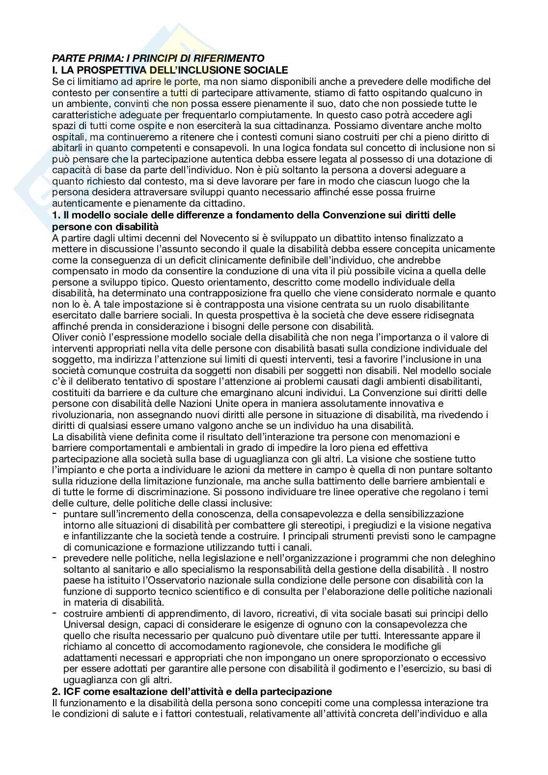 Riassunto esame pedagogia della diversità e delle differenze, prof.sa Sannipoli, libro consigliato “Didattica speciale per l’educatore socio-pedagogico”, Carocci Pag. 1