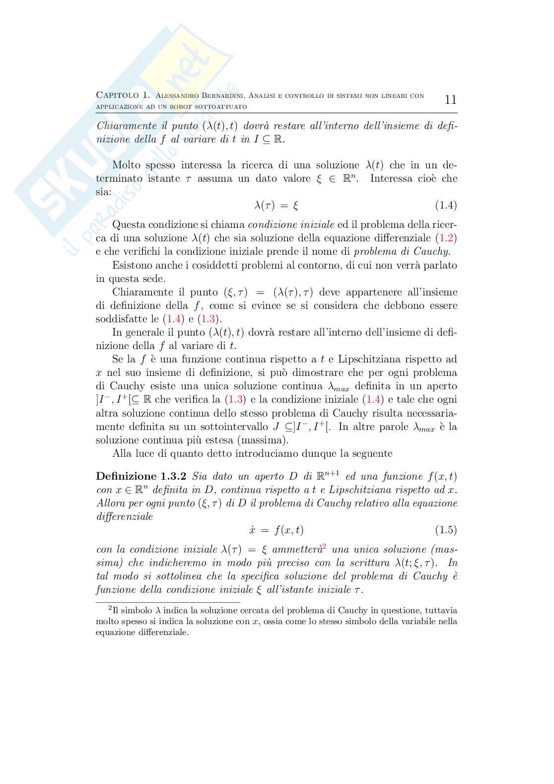 Tesi di laurea Ingegneria Elettronica: Analisi e controllo di sistemi non lineari con applicazione Pag. 11