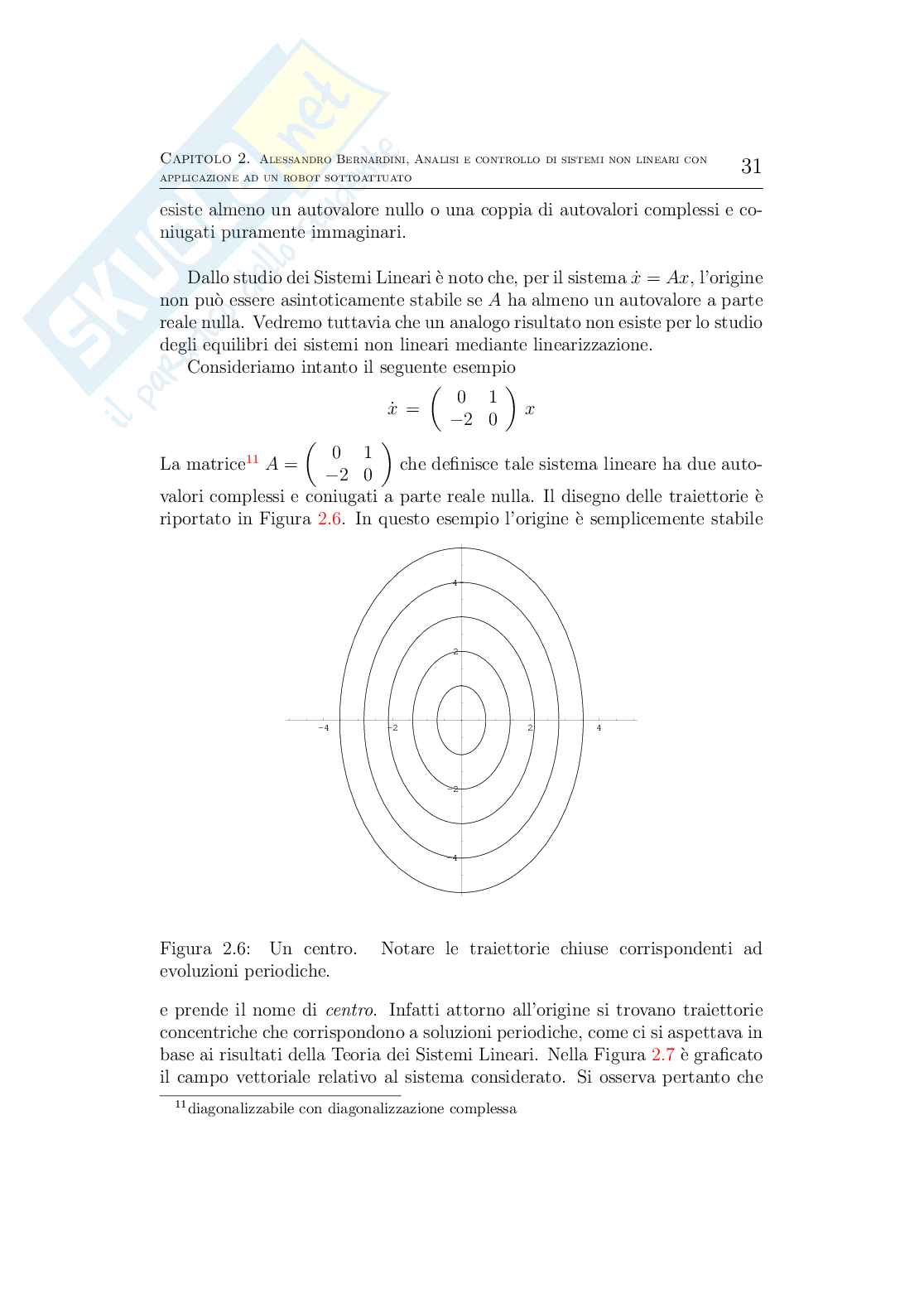 Tesi di laurea Ingegneria Elettronica: Analisi e controllo di sistemi non lineari con applicazione Pag. 31