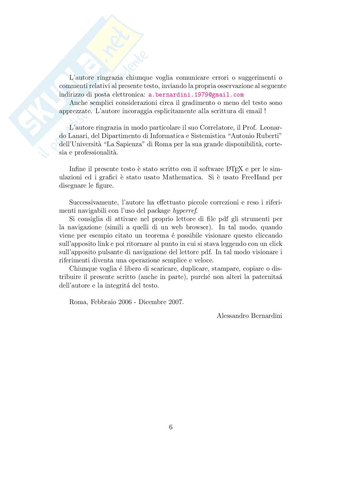 Tesi di laurea Ingegneria Elettronica: Analisi e controllo di sistemi non lineari con applicazione Pag. 6