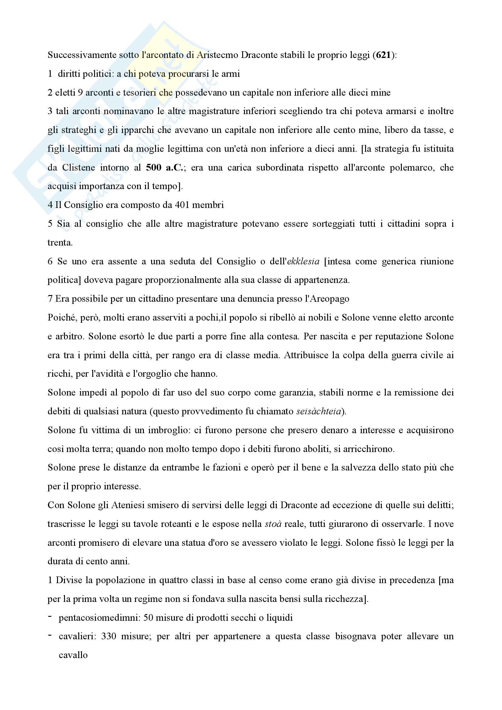 Storia Greca Costituzione Degli Ateniesi Di Aristotele