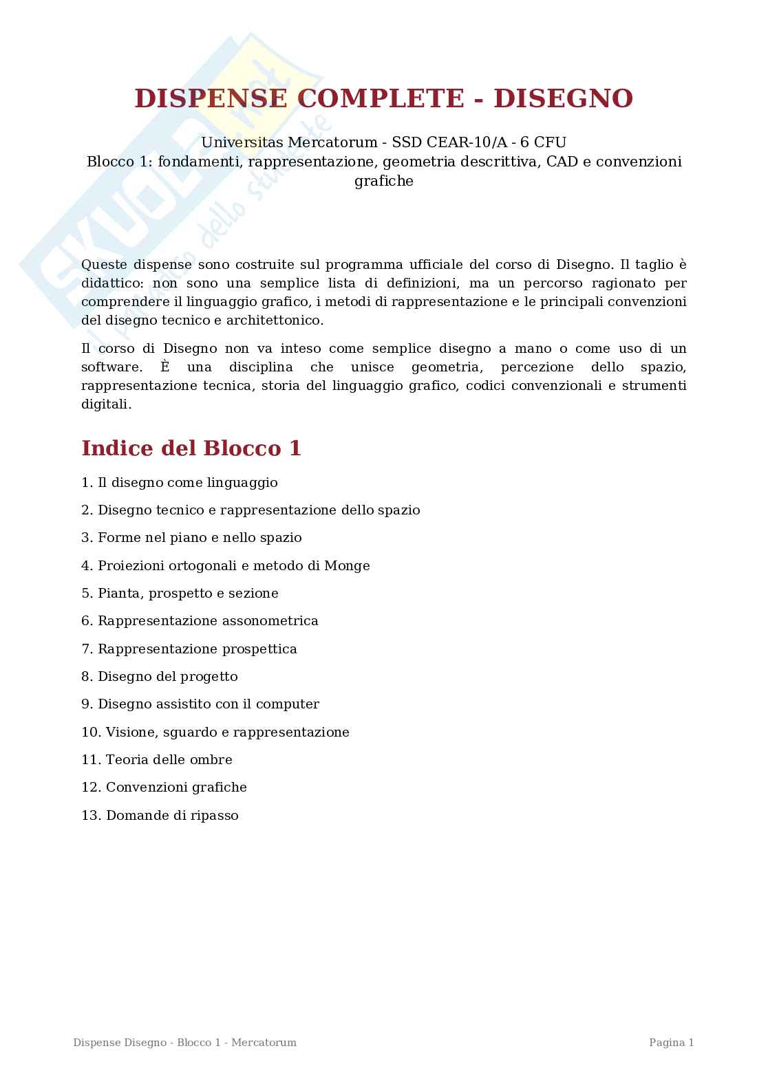Disegno tecnico industriale per ripasso Pag. 1