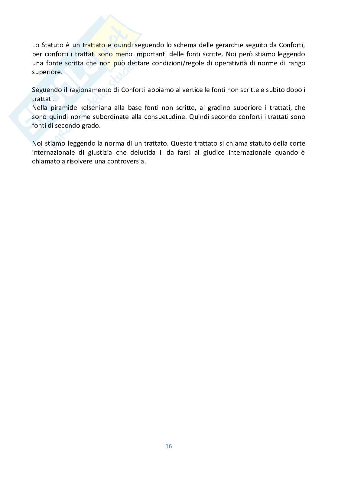 Riassunto esame Diritto internazionale, Prof. Scalese Giancarlo, libro consigliato Diritto internazionale , Conforti Pag. 16