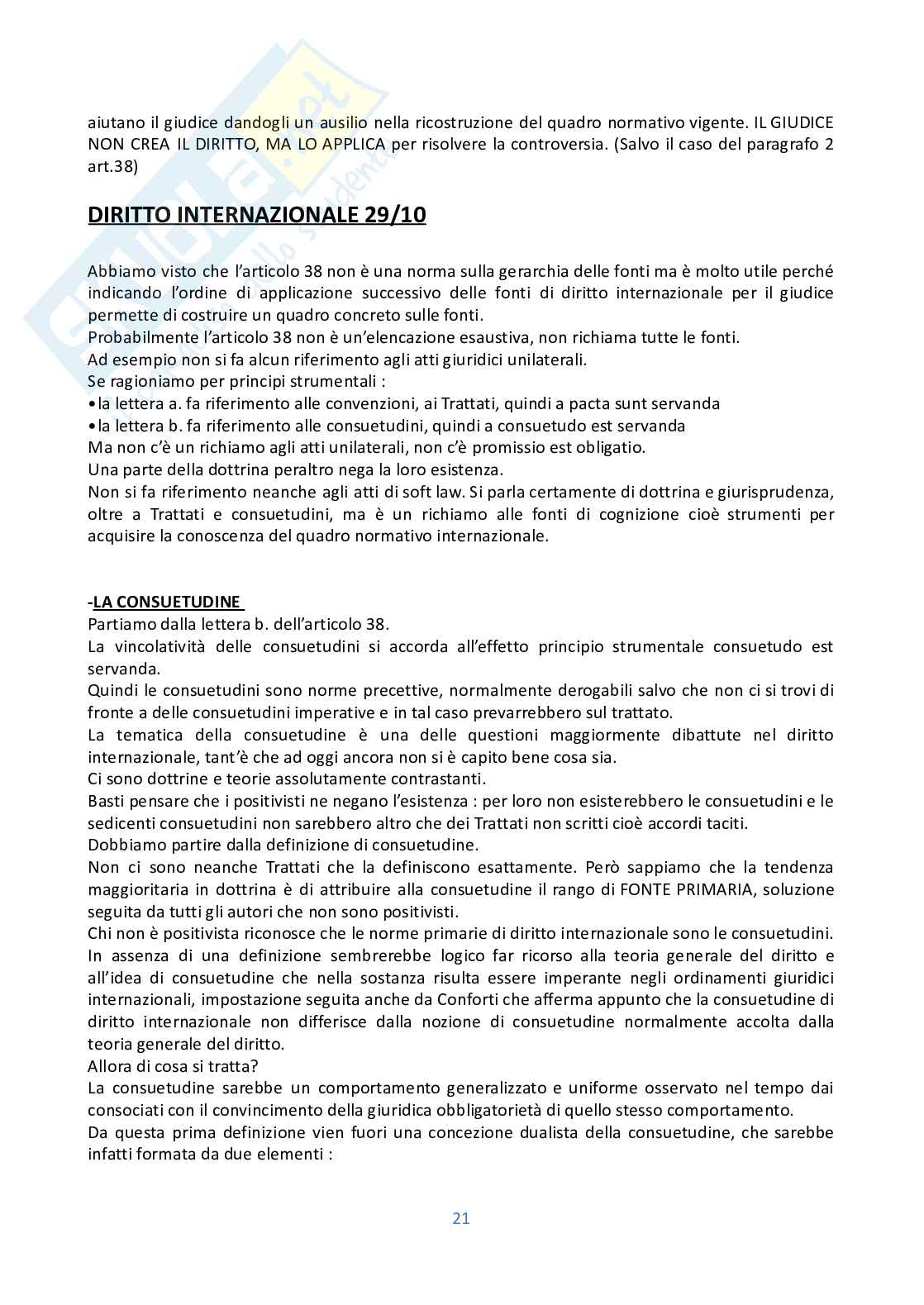 Riassunto esame Diritto internazionale, Prof. Scalese Giancarlo, libro consigliato Diritto internazionale , Conforti Pag. 21