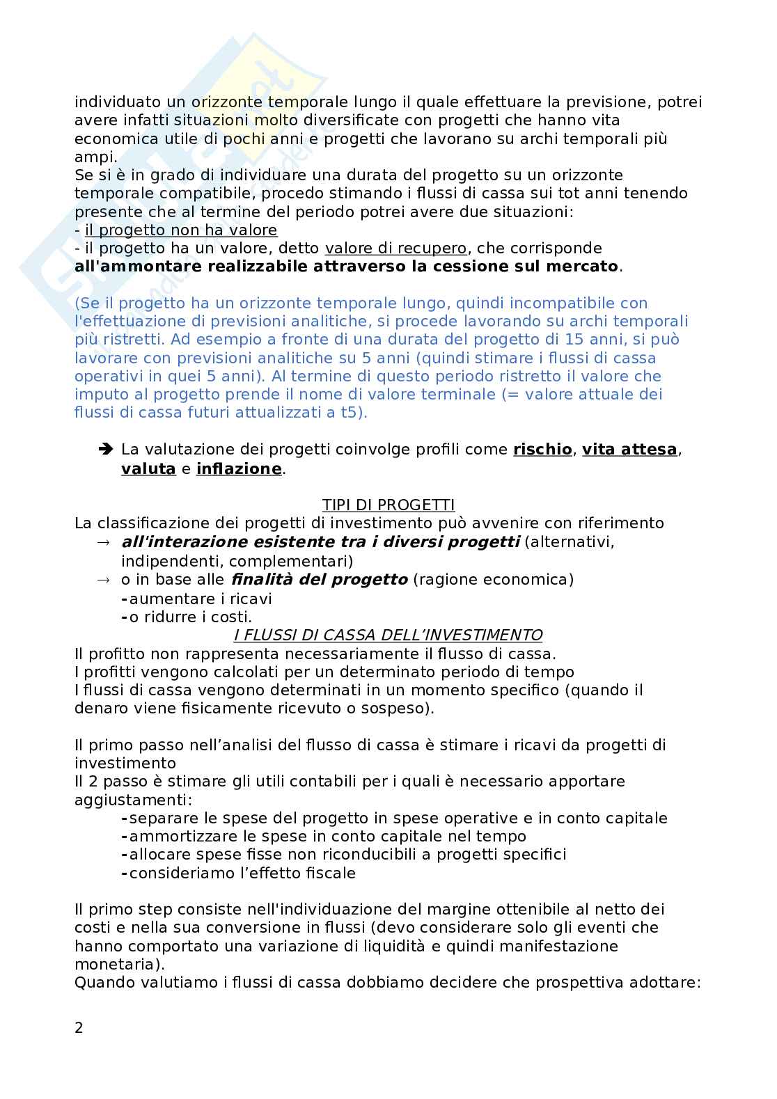 Finanza aziendale Pag. 2
