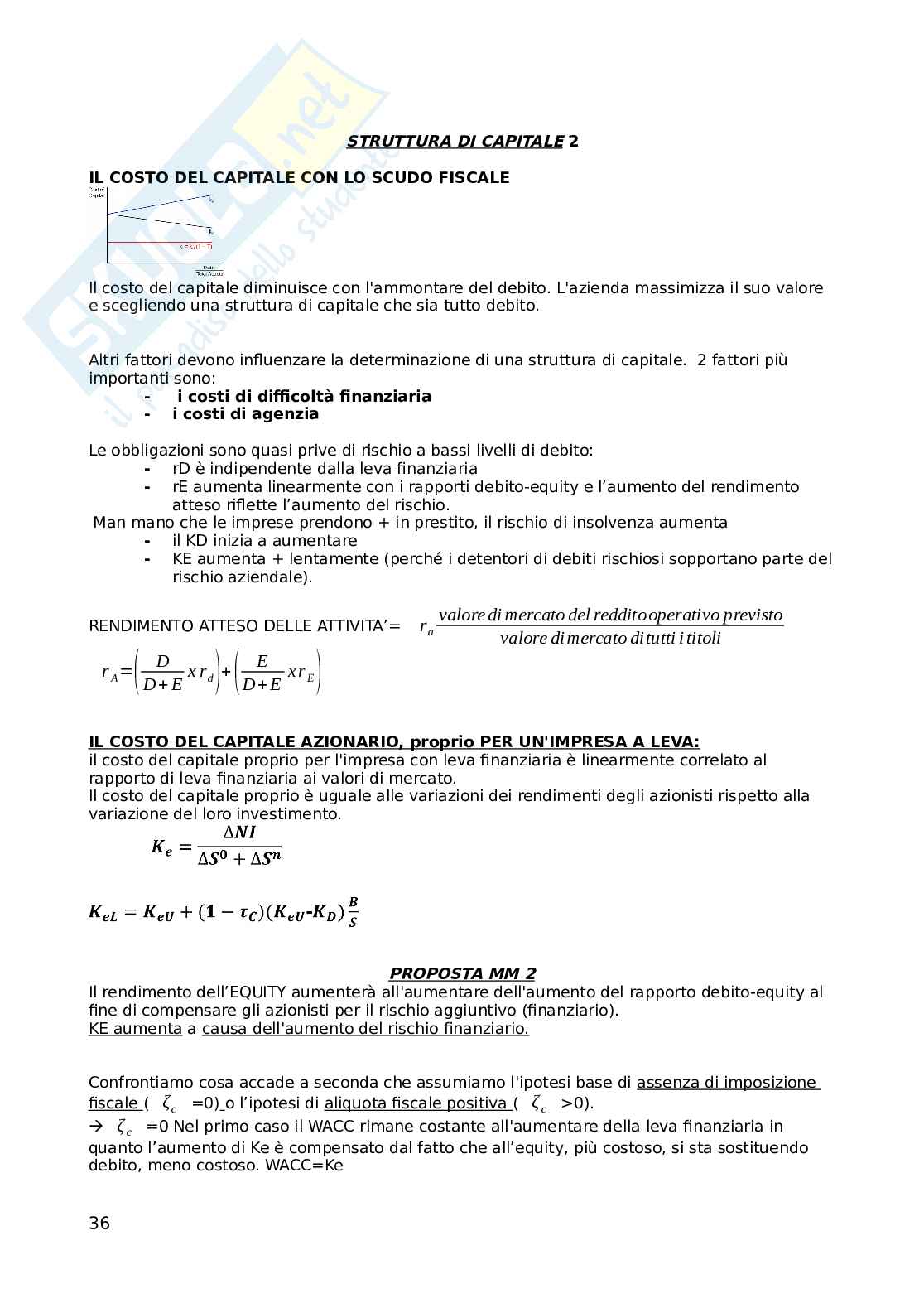 Finanza aziendale Pag. 36