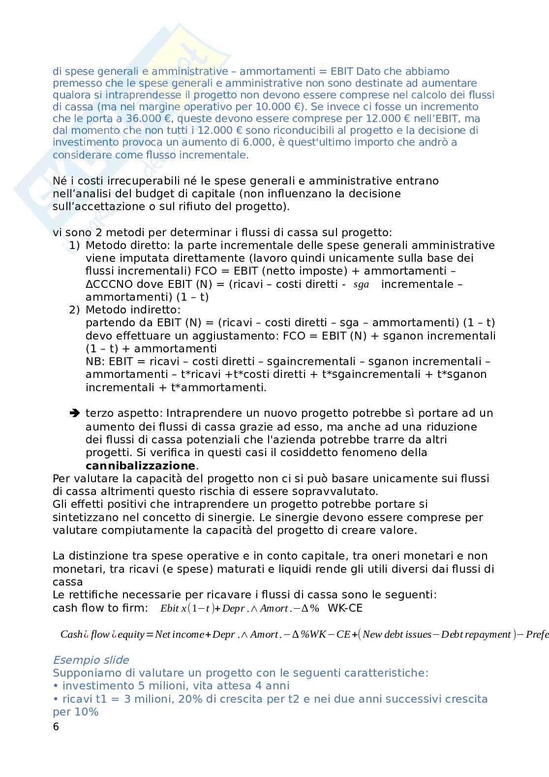 Finanza aziendale Pag. 6