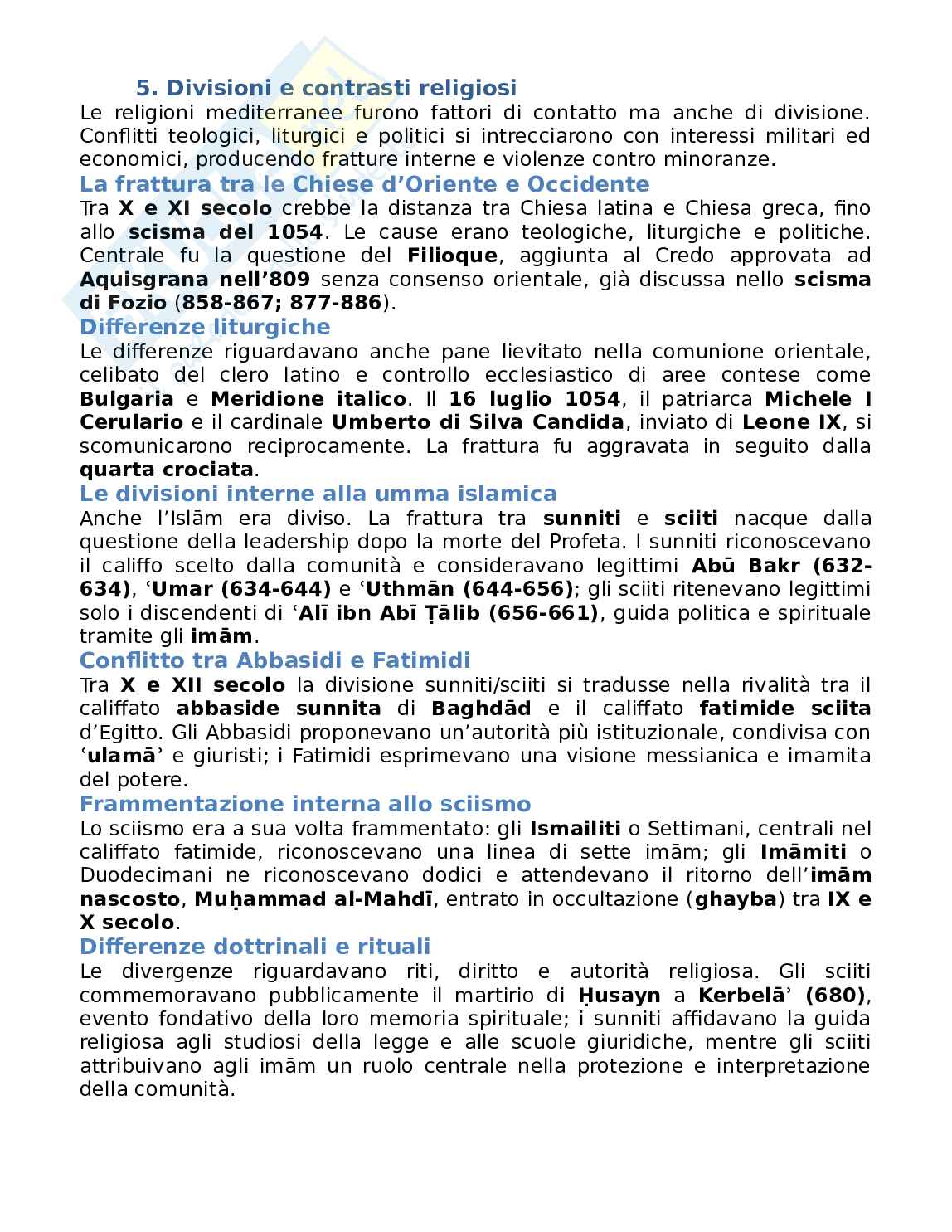 Riassunto esame Storia medievale, Prof. Musarra Antonio, libro consigliato Storia del Mediterraneo medievale, Musarra, Silanos Pag. 71
