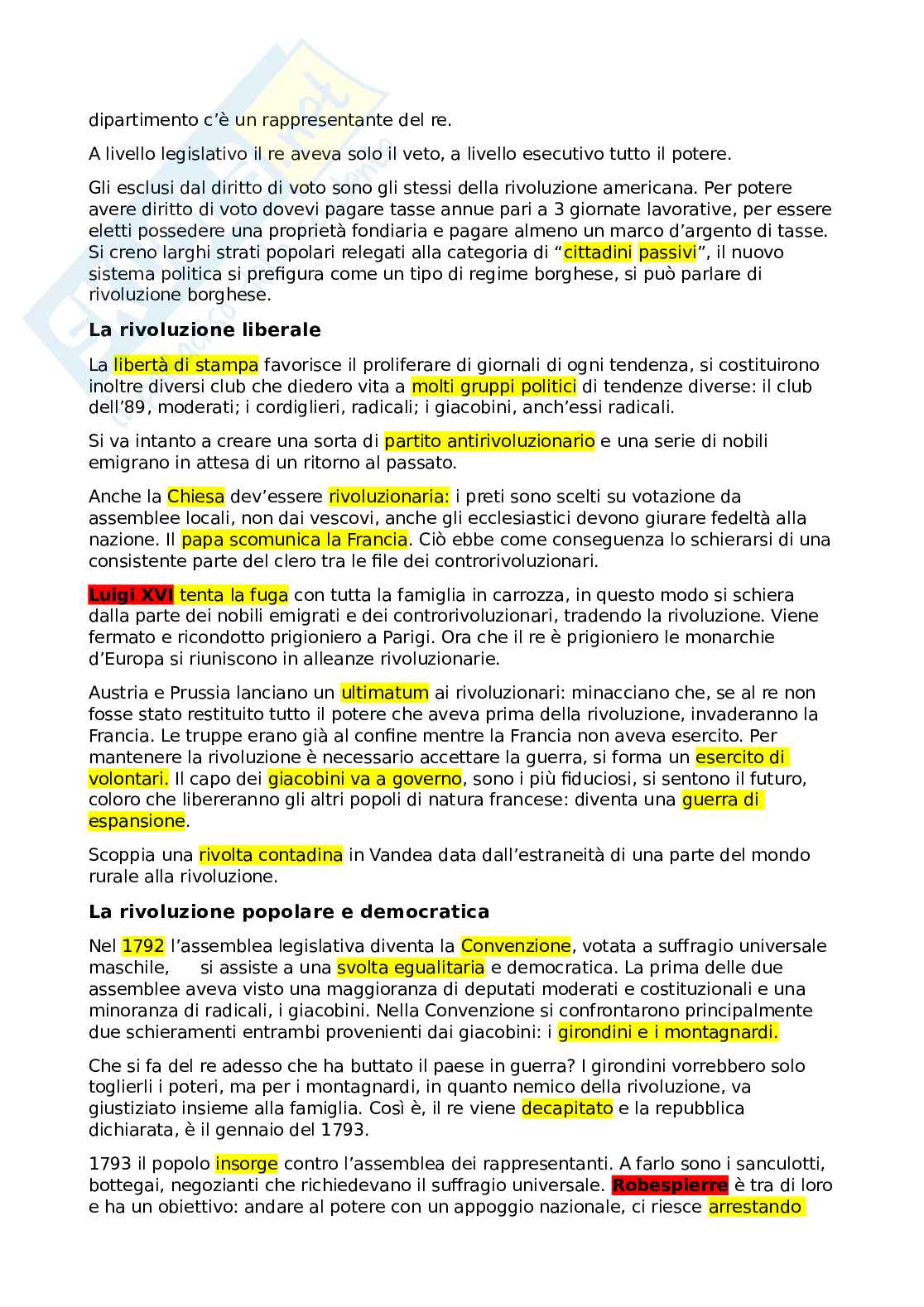 Storia contemporanea - Appunti  Pag. 6