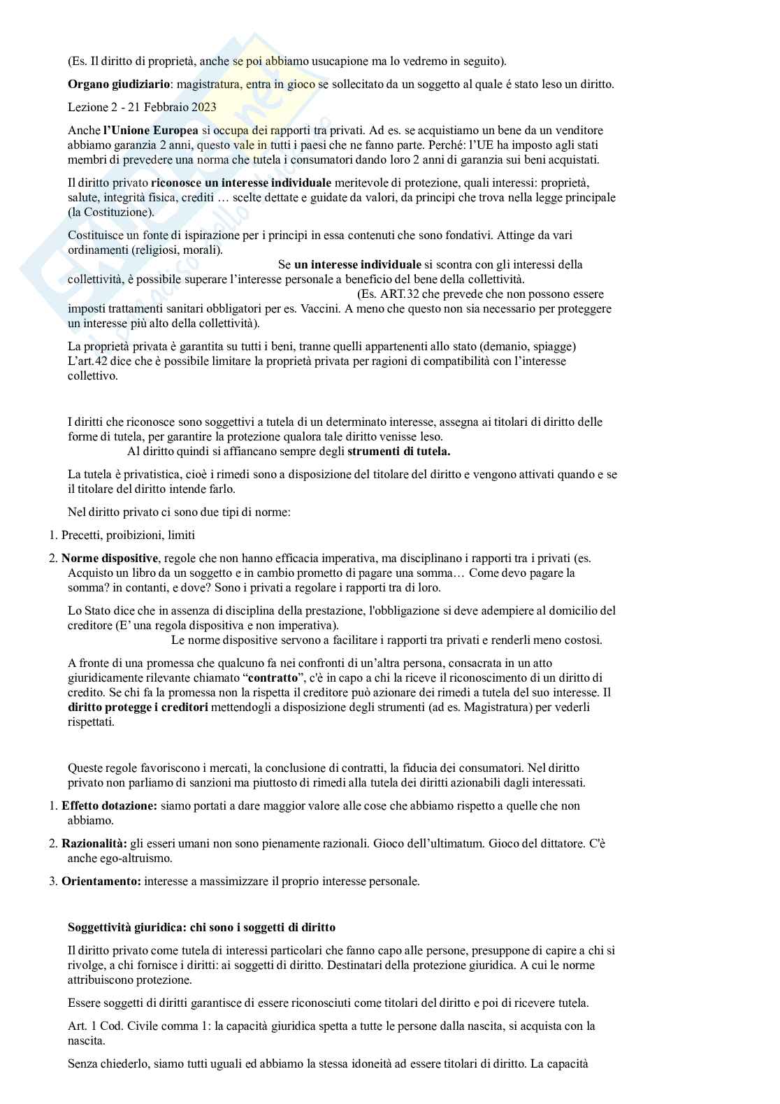 Riassunto esame Lineamenti di diritto privato, Prof. Fici Antonio, libro consigliato Lineamenti di diritto privato, Gabrielli Pag. 2