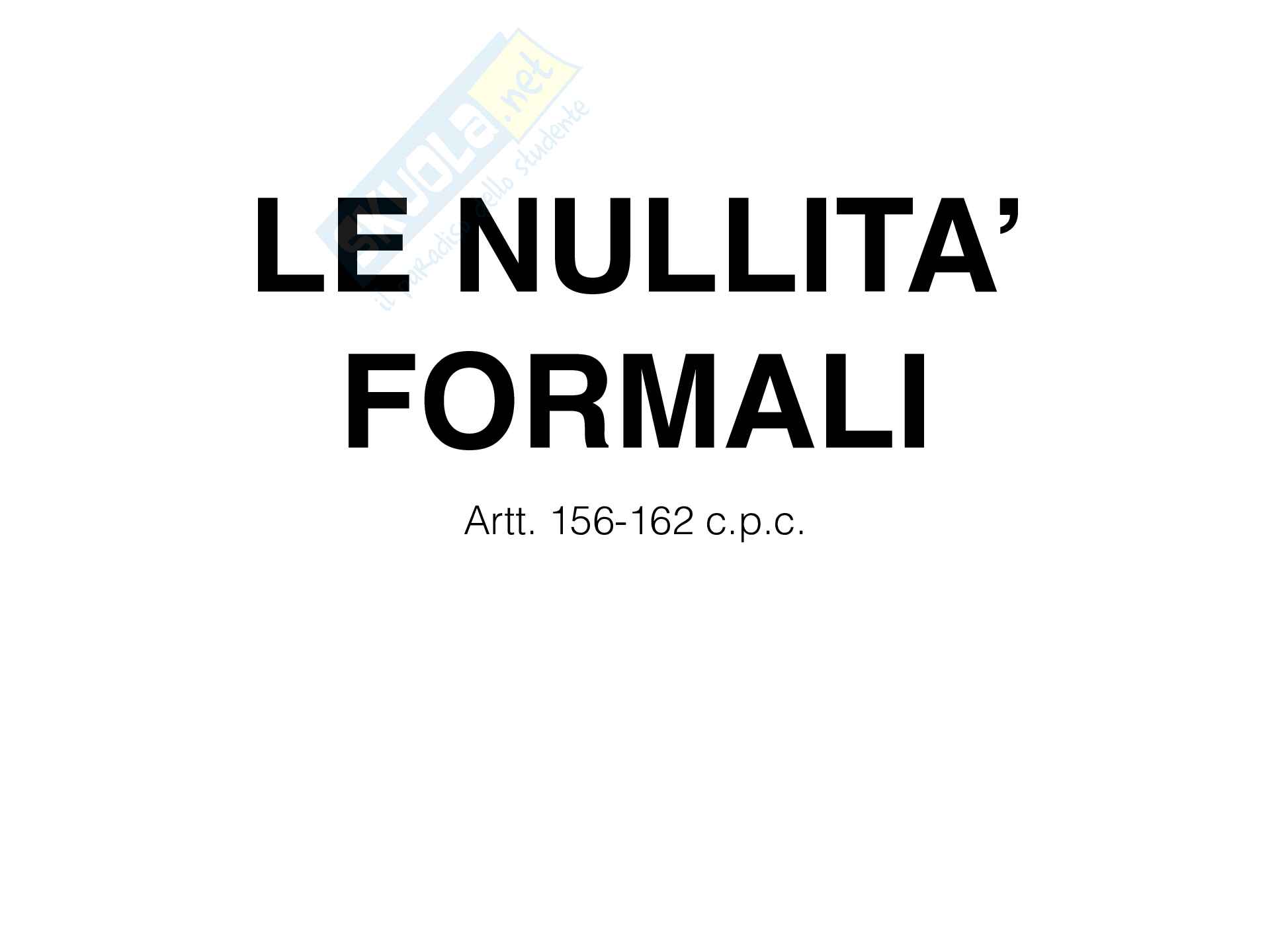 Nullità formali e sostanziali  Pag. 1