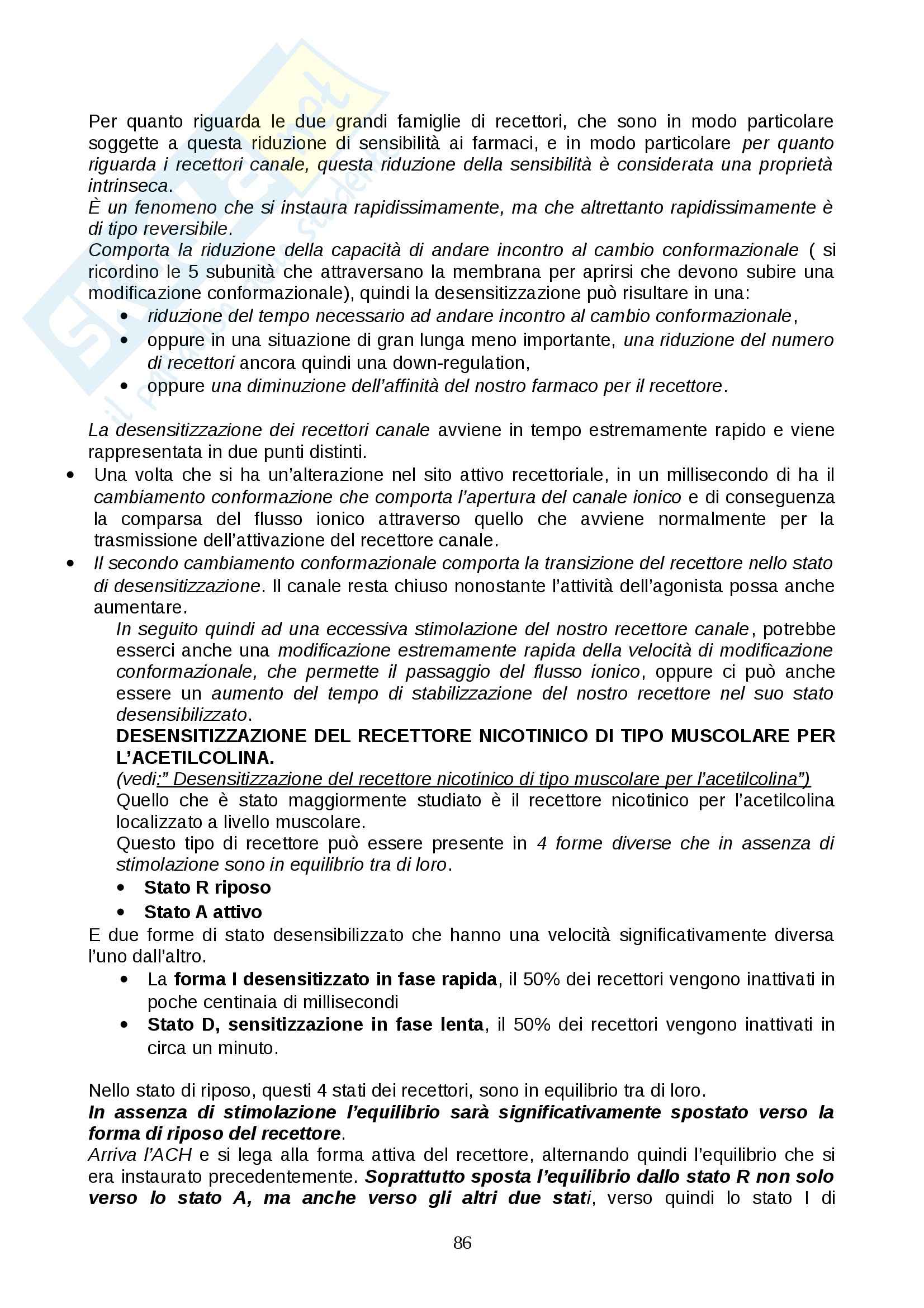 Farmacologia - farmacinetica e dinamica Pag. 86