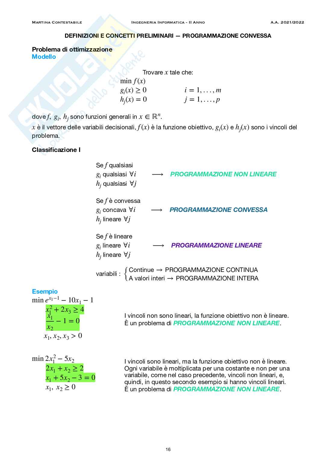 Ricerca operativa Pag. 16