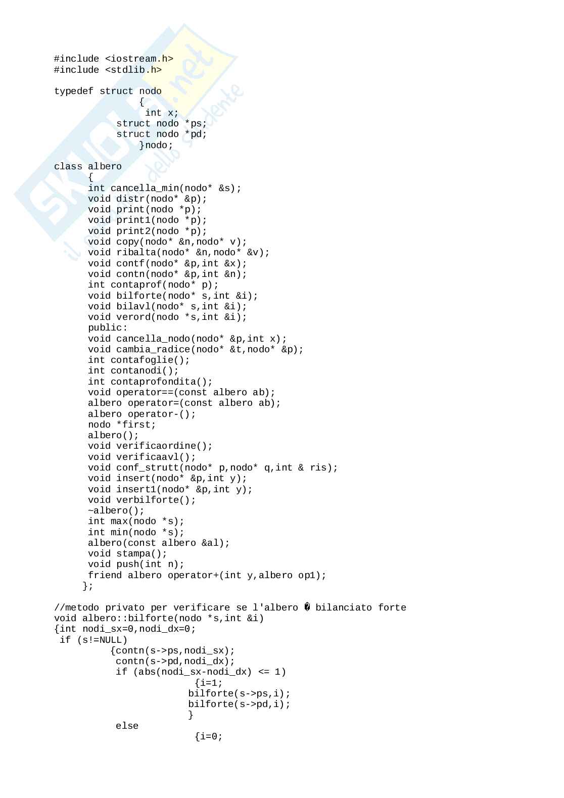 Programma C++: Albero (2) Pag. 1