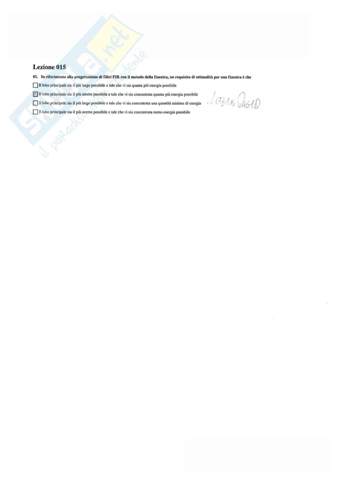 Paniere svolto Strumentazione per l'automazione - solo risposte multiple Pag. 21