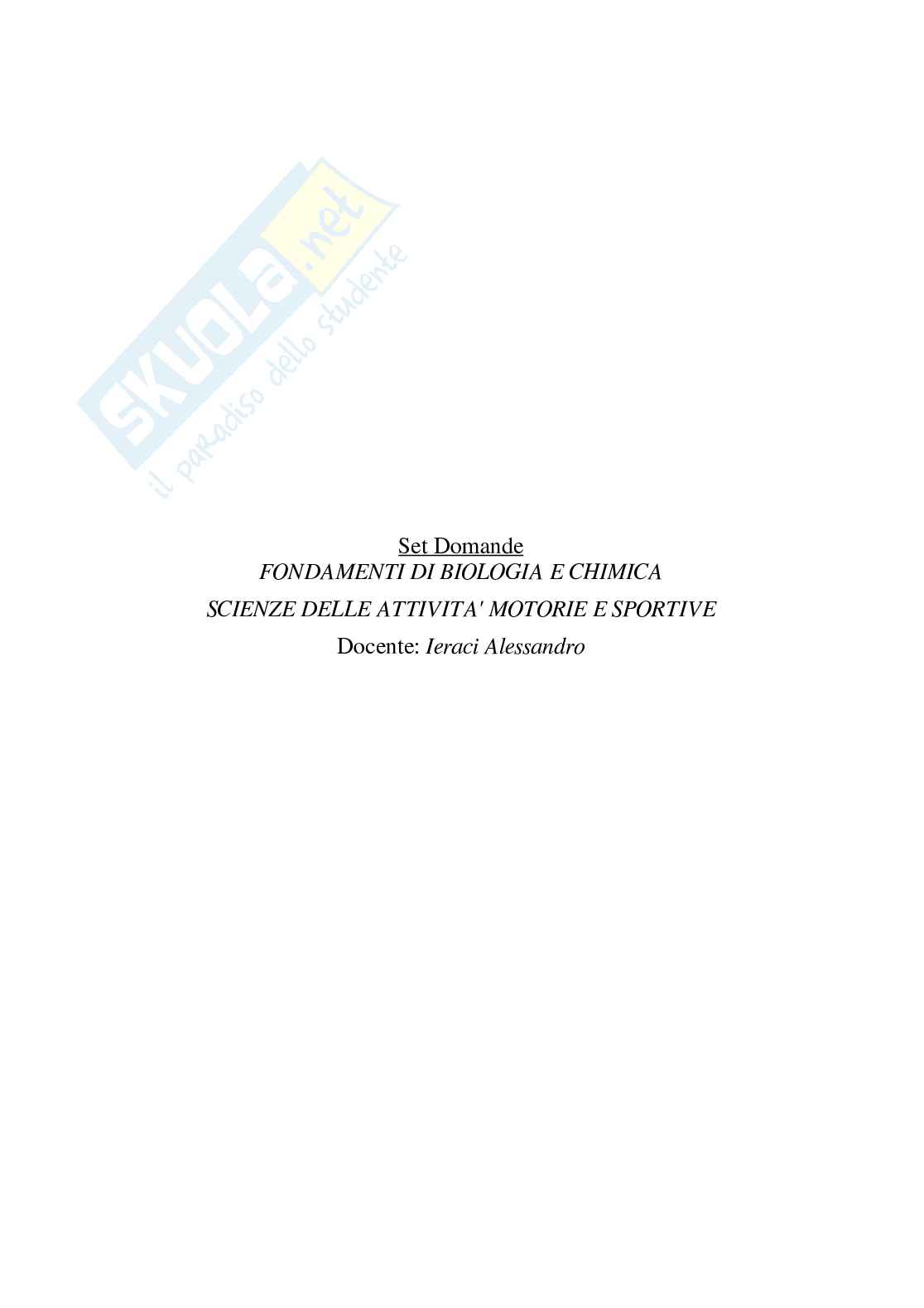 Paniere Fondamenti di biologia e chimica (2026) - Risposte multiple corrette Pag. 2
